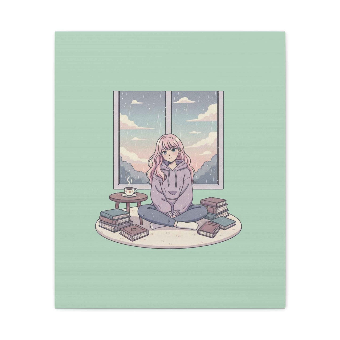 Cozy Girl Reading Wall Art — Matte Stretched Canvas