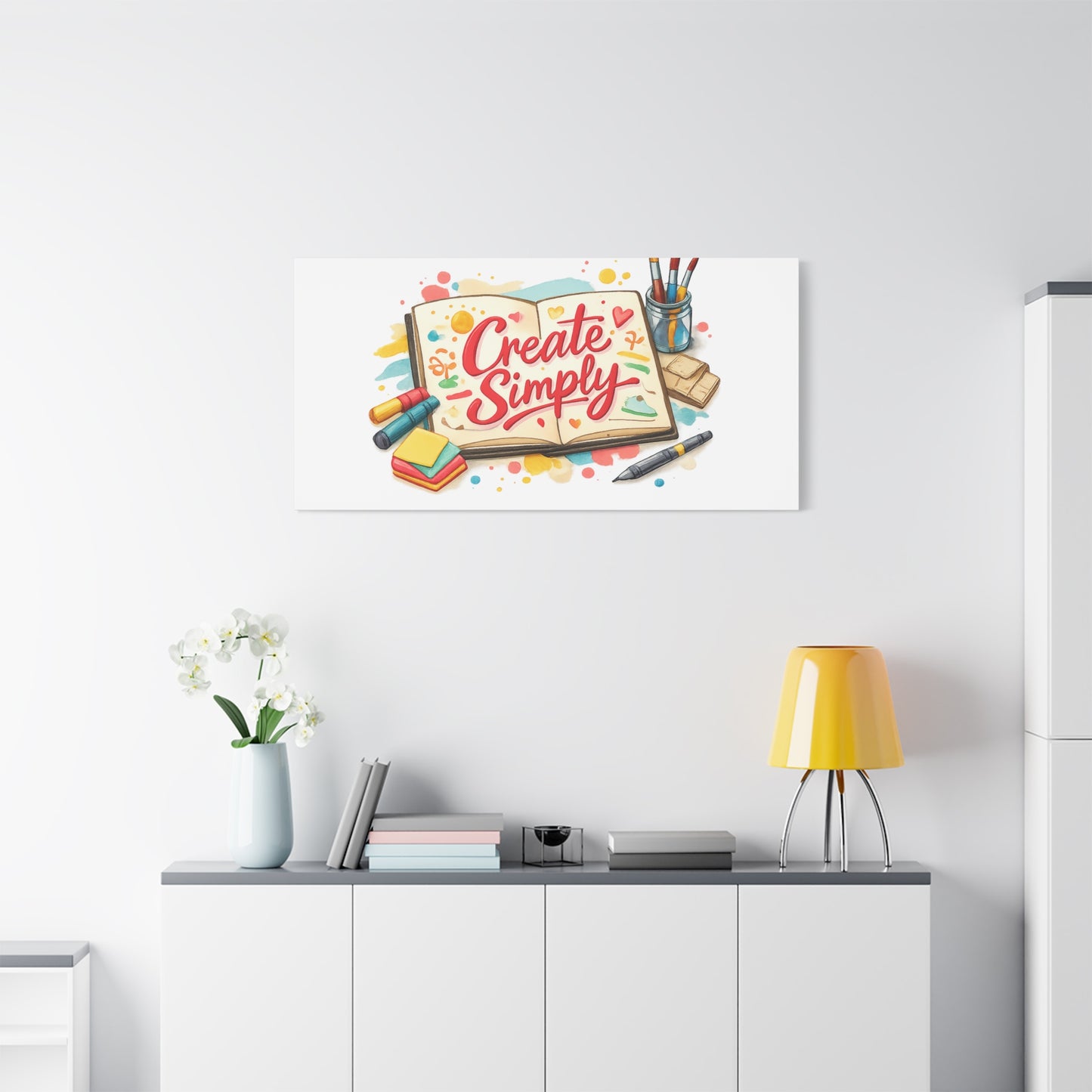 Create Simply Notebook Art Canvas | handmade marker aesthetic, hand-drawn doodle