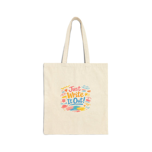 Just Write It Out Tote | hand-drawn marker effect, doodle art