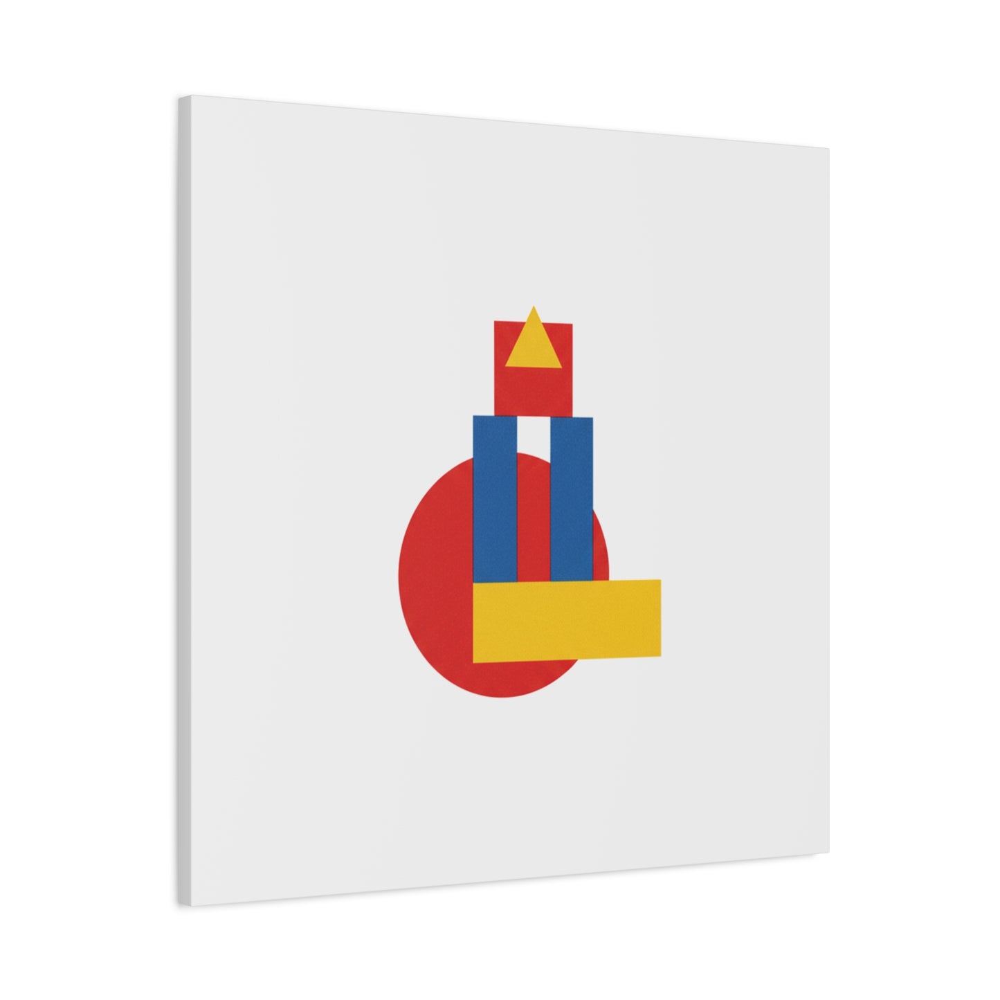 Abstract Geometric Shape Canvas Print — Minimalist Primary Color Wall Art