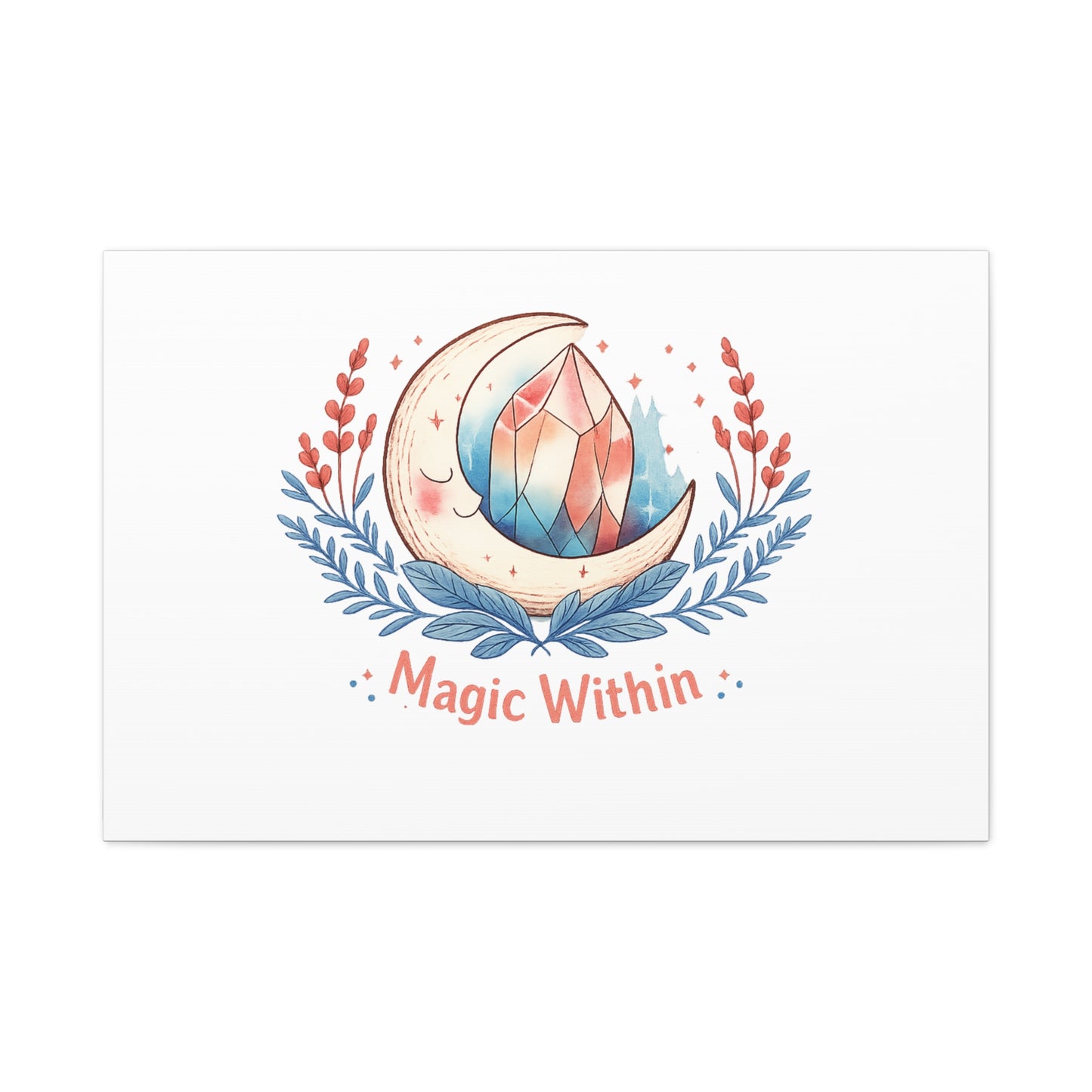 Magic Within Moon Crystal Canvas | witchcore, moon phase, crystals