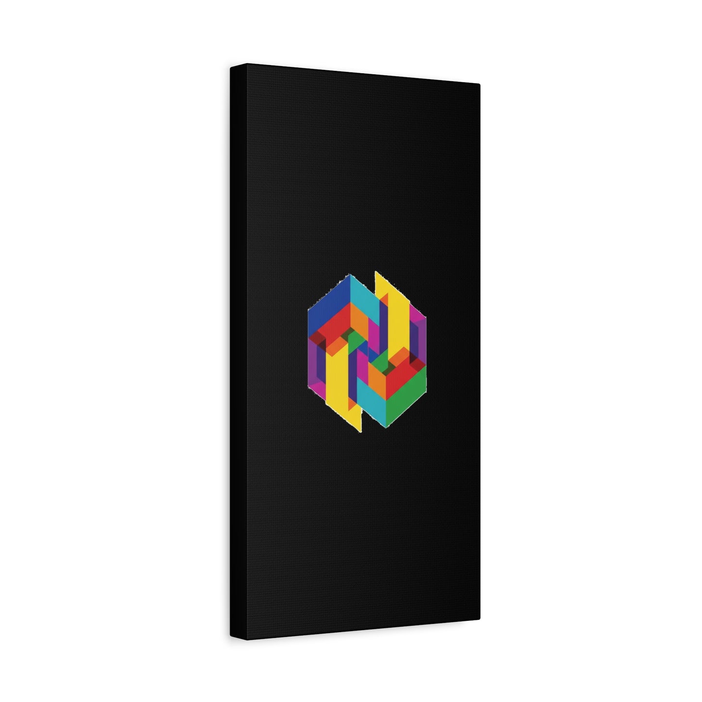 Colorful Geometric Cube Canvas Print — Modern Abstract Wall Art