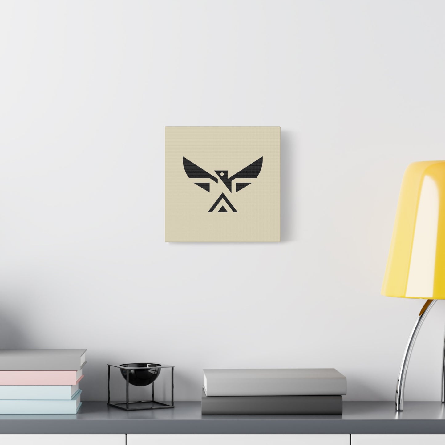Minimalist Geometric Eagle Canvas Print — Modern Native-Inspired Wall Art