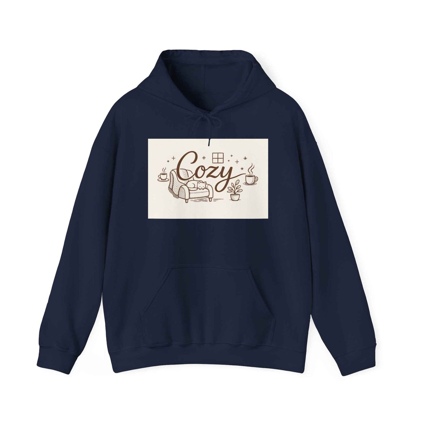 Cozy Home Hoodie — 'Cozy' Armchair & Hot Cocoa Comfort Pullover
