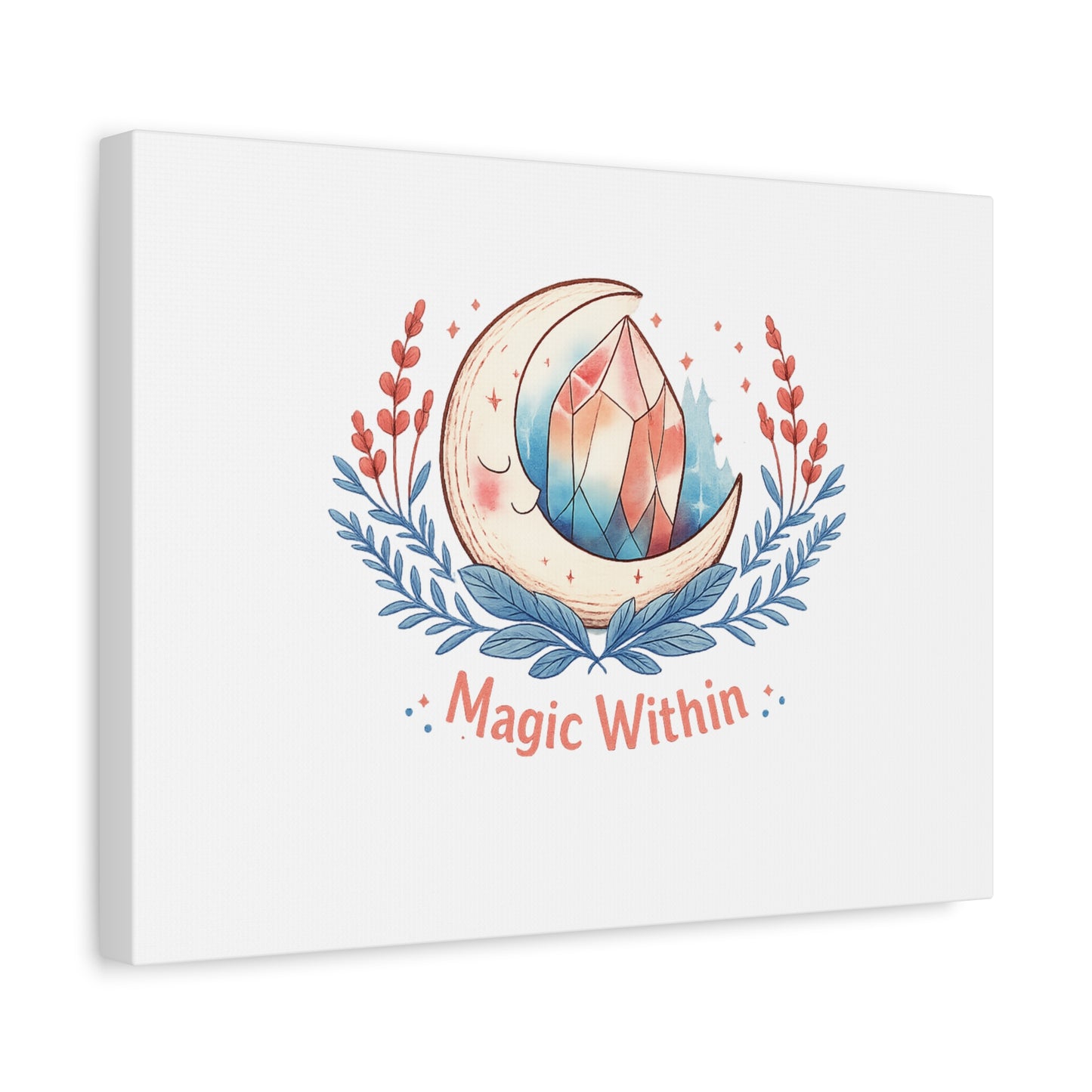 Magic Within Moon Crystal Canvas | witchcore, moon phase, crystals