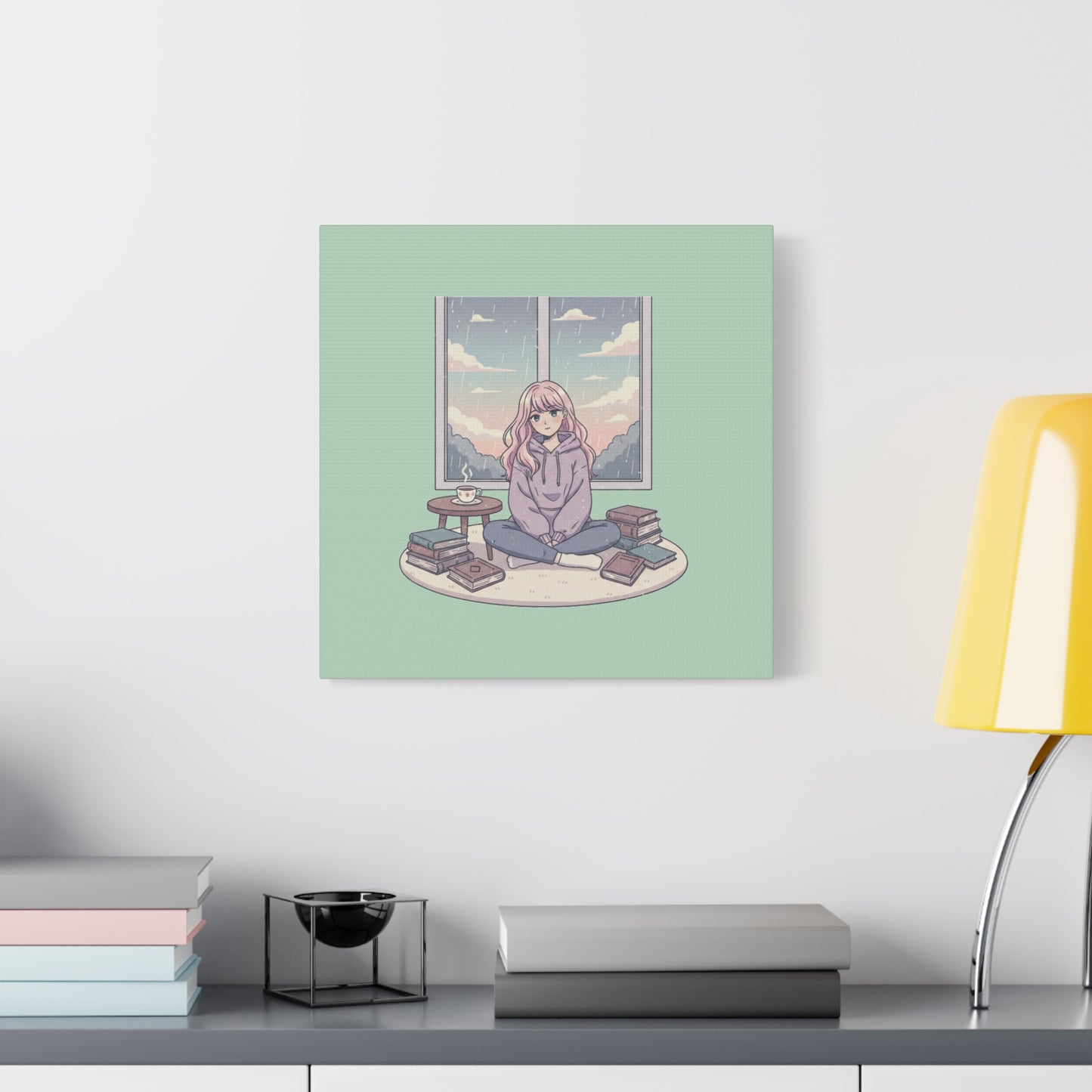 Cozy Girl Reading Wall Art — Matte Stretched Canvas