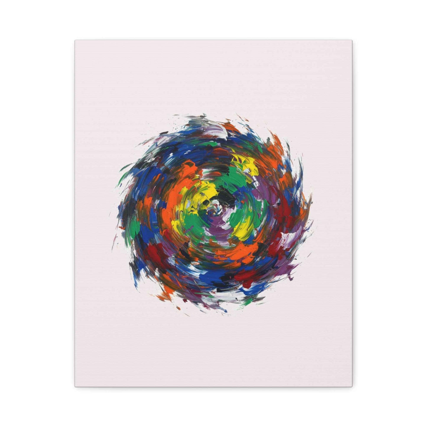 Abstract Color Swirl Canvas - Vibrant Circular Brushstroke Wall Art (Matte Stretched)