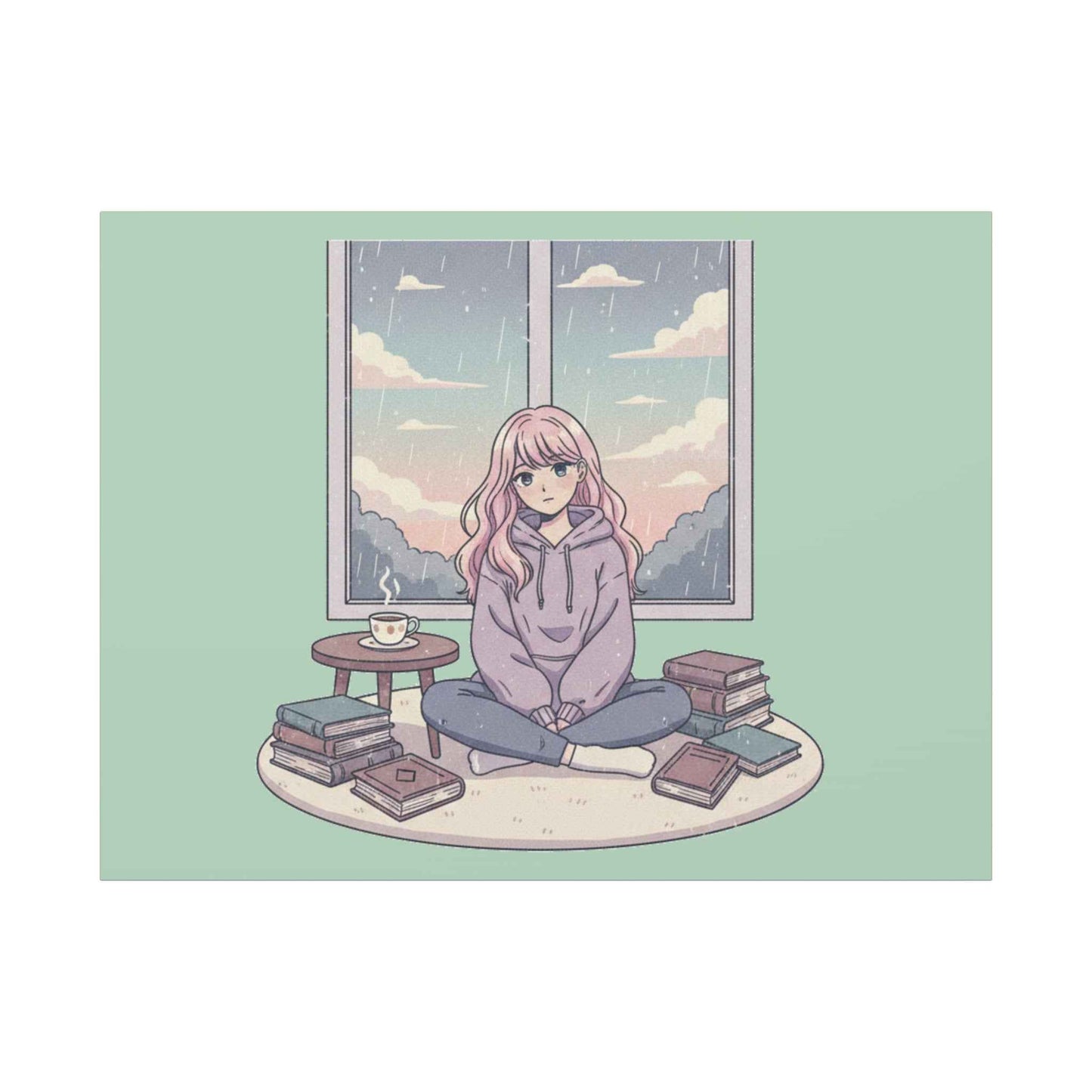 Cozy Girl Reading Wall Art — Matte Stretched Canvas
