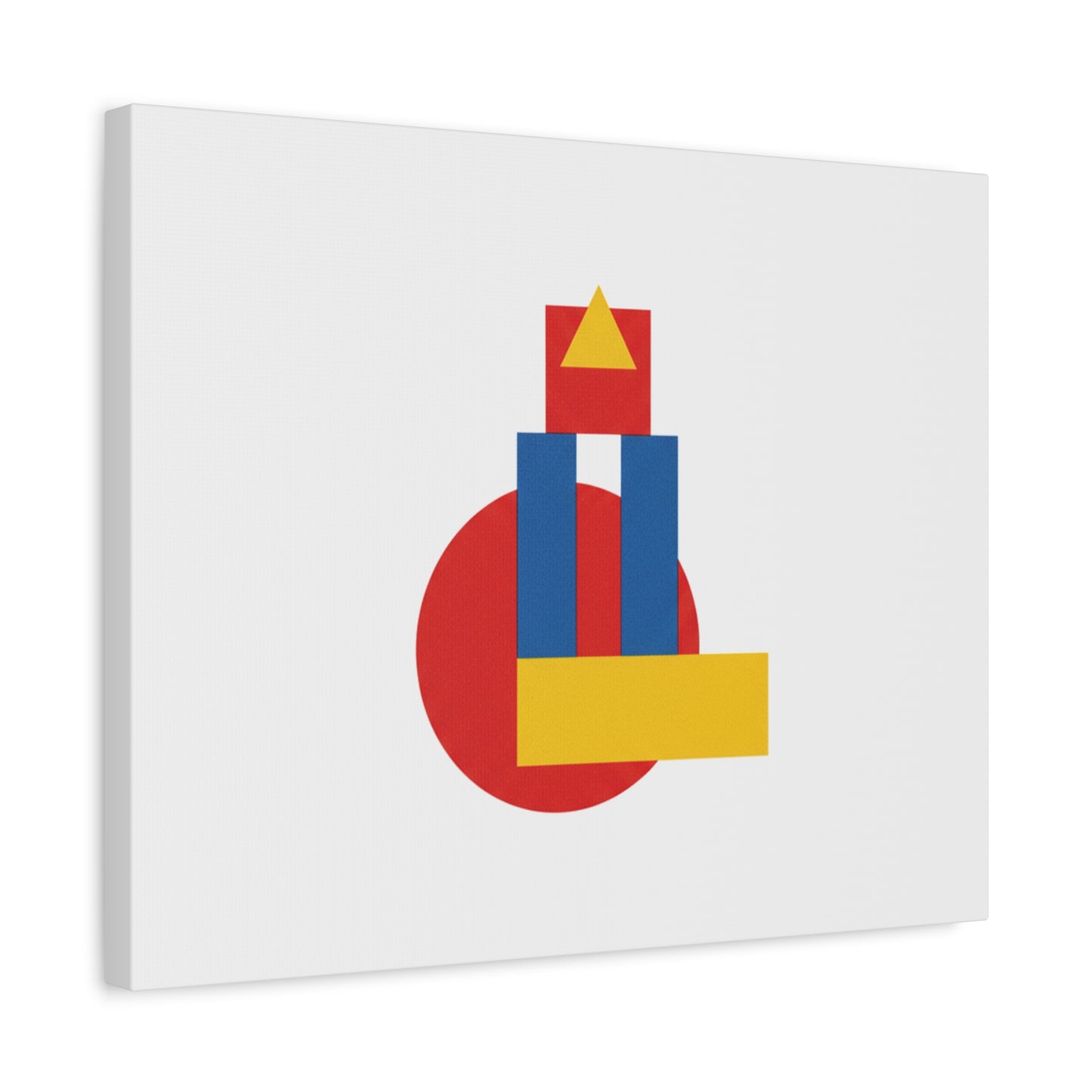 Abstract Geometric Shape Canvas Print — Minimalist Primary Color Wall Art