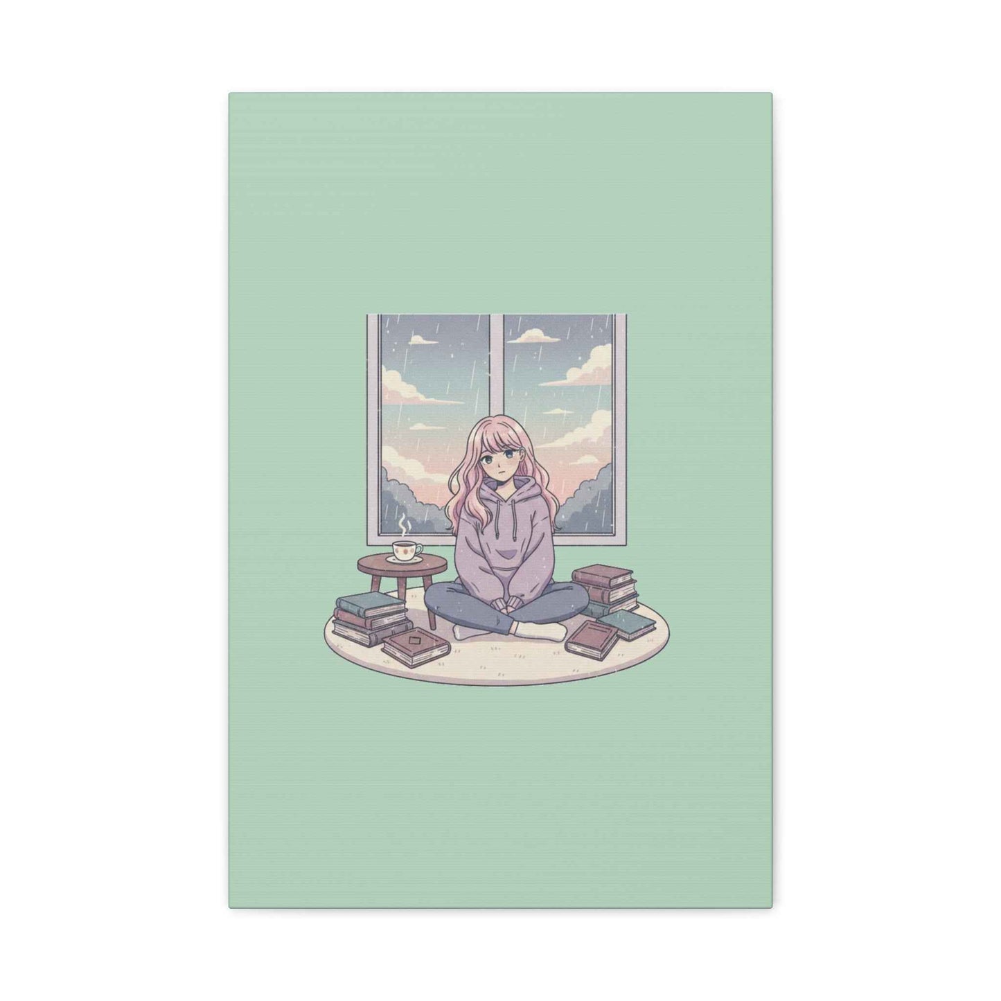 Cozy Girl Reading Wall Art — Matte Stretched Canvas