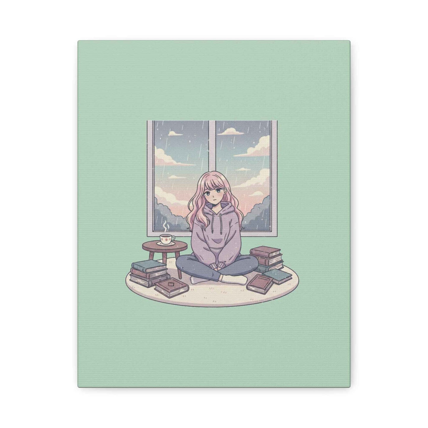 Cozy Girl Reading Wall Art — Matte Stretched Canvas