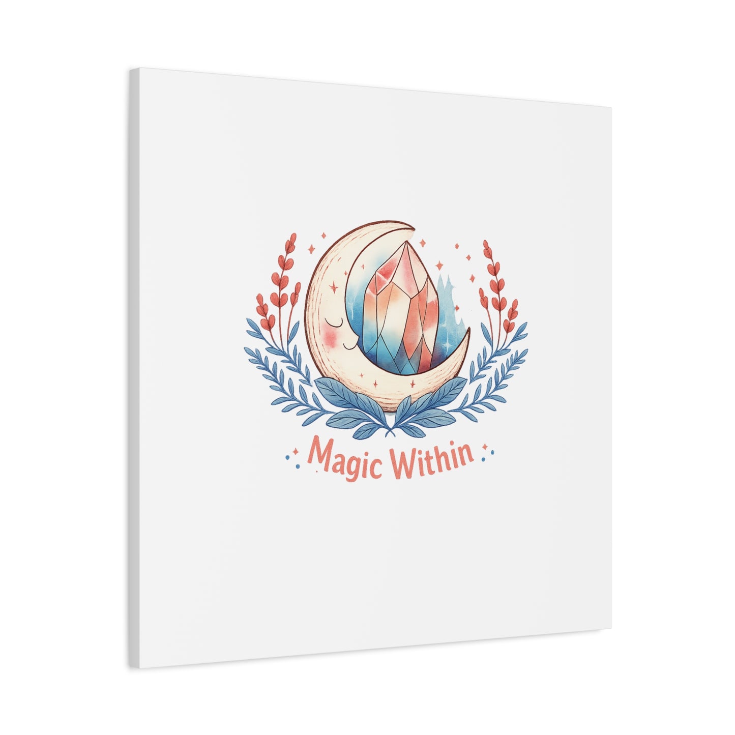 Magic Within Moon Crystal Canvas | witchcore, moon phase, crystals
