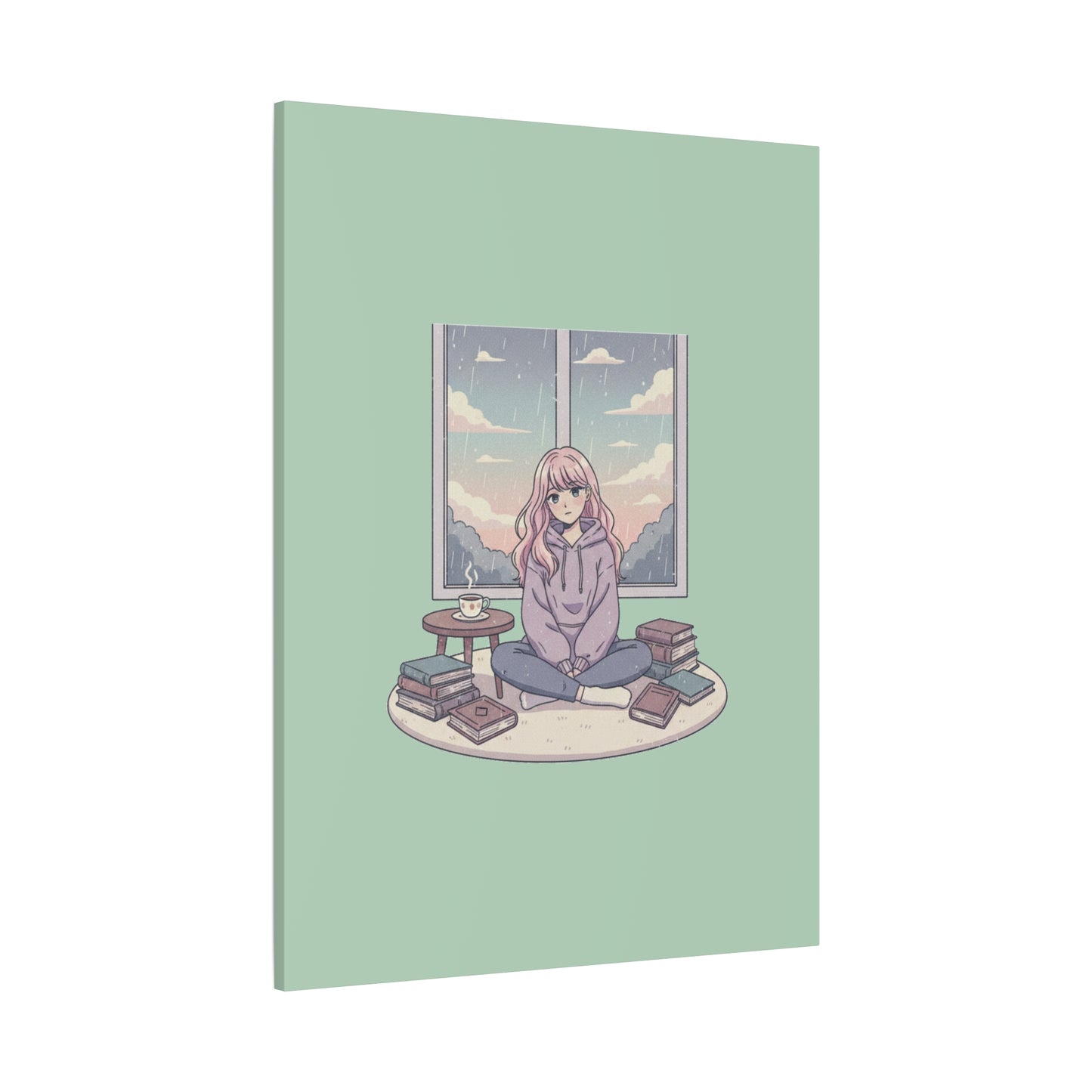 Cozy Girl Reading Wall Art — Matte Stretched Canvas