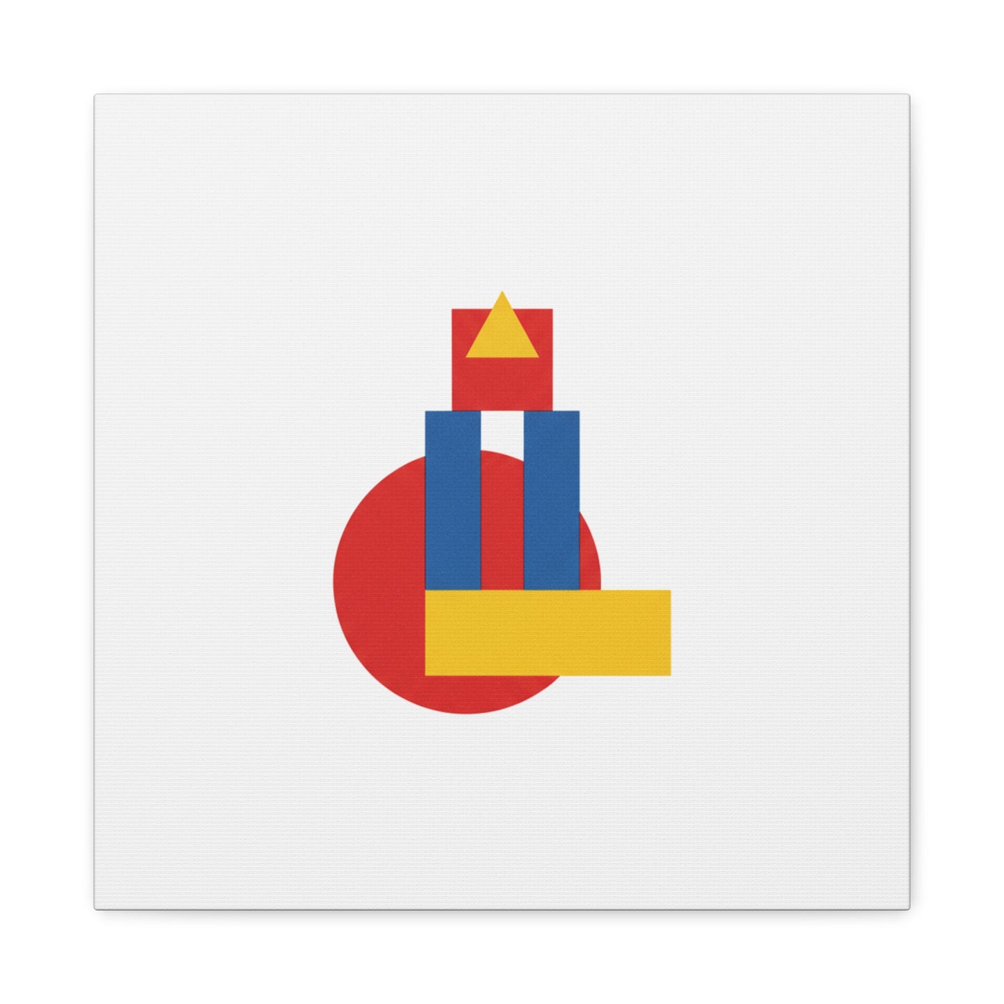 Abstract Geometric Shape Canvas Print — Minimalist Primary Color Wall Art