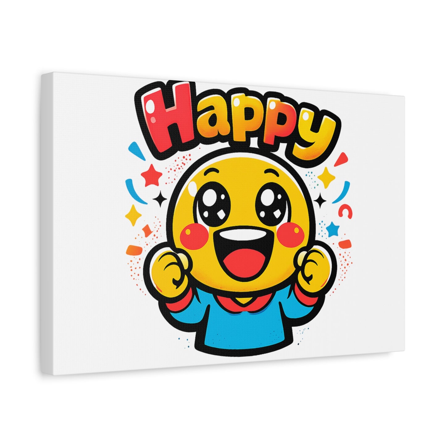 Happy Emoji Cartoon Canvas | Bold Cartoon, Thick Outline, Kawaii Minimal