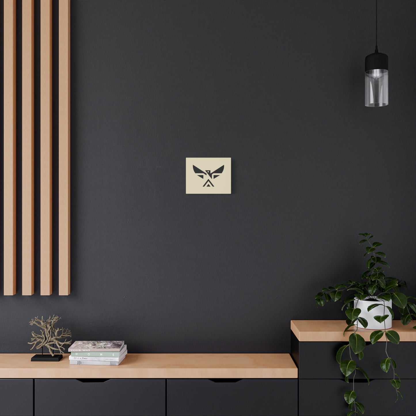 Minimalist Geometric Eagle Canvas Print — Modern Native-Inspired Wall Art