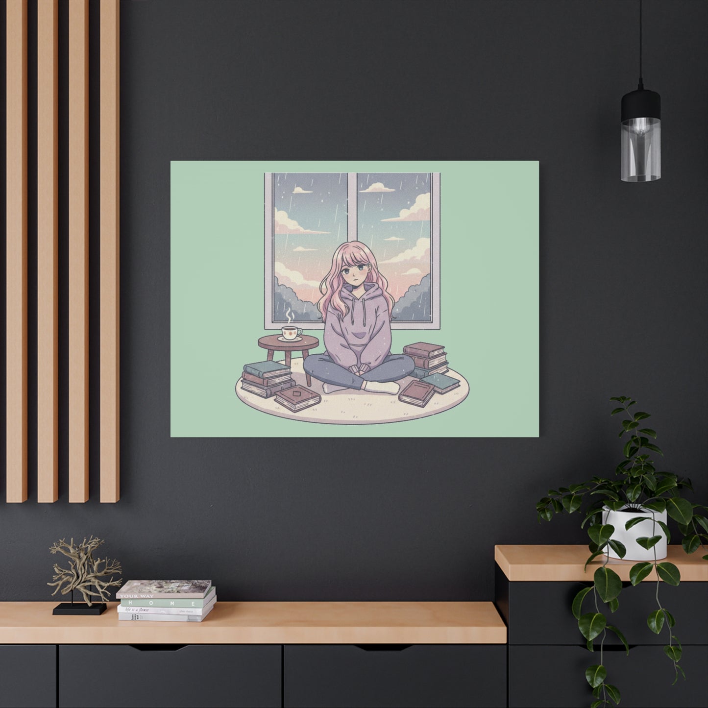 Cozy Girl Reading Wall Art — Matte Stretched Canvas