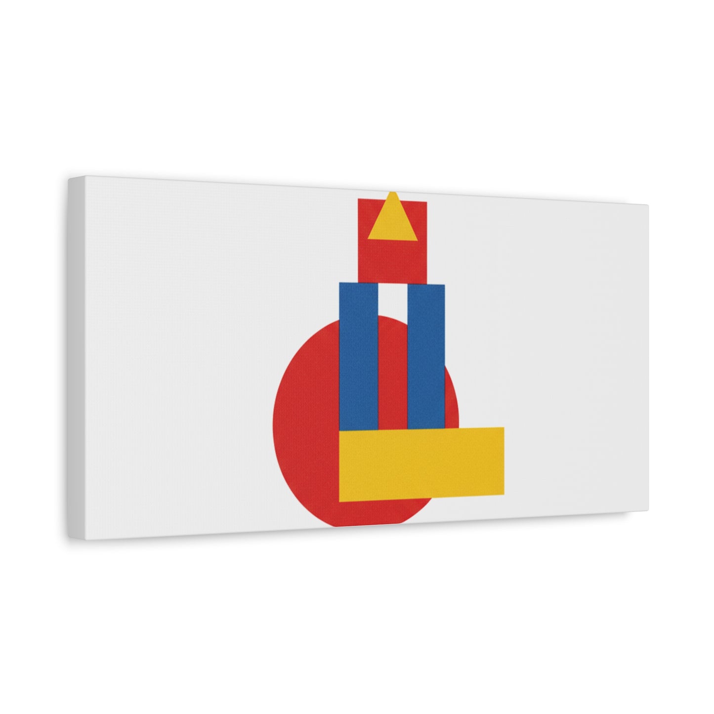 Abstract Geometric Shape Canvas Print — Minimalist Primary Color Wall Art