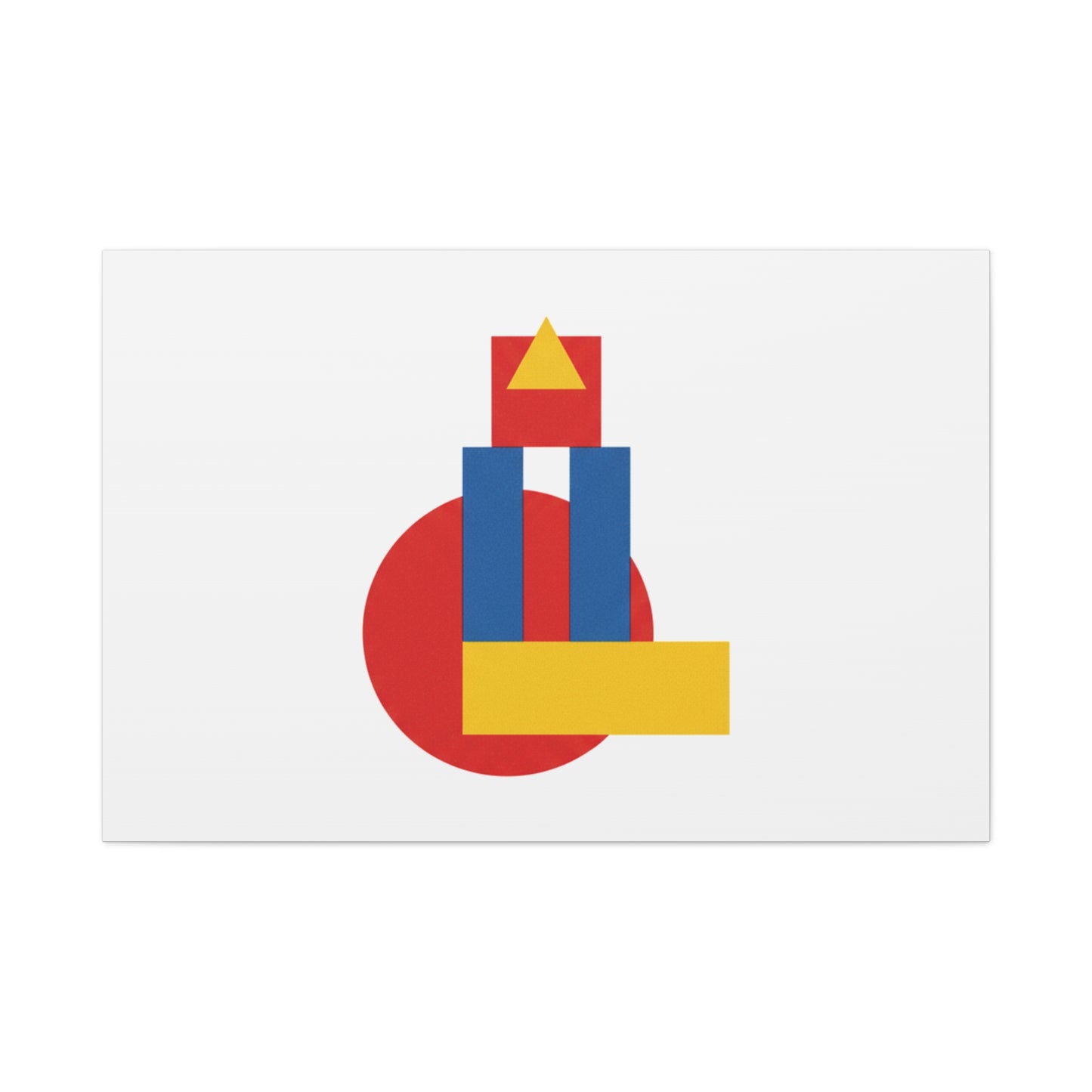 Abstract Geometric Shape Canvas Print — Minimalist Primary Color Wall Art