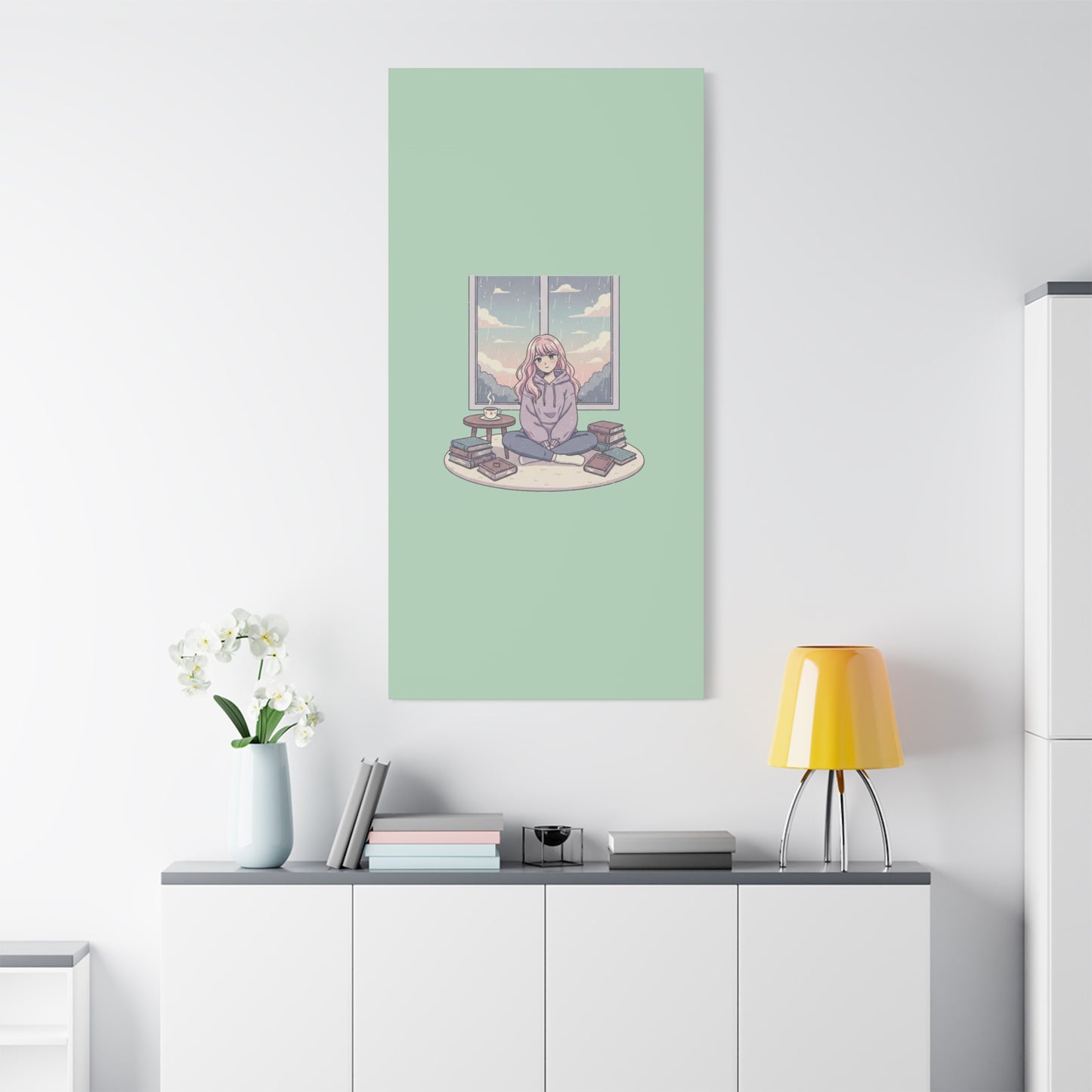 Cozy Girl Reading Wall Art — Matte Stretched Canvas