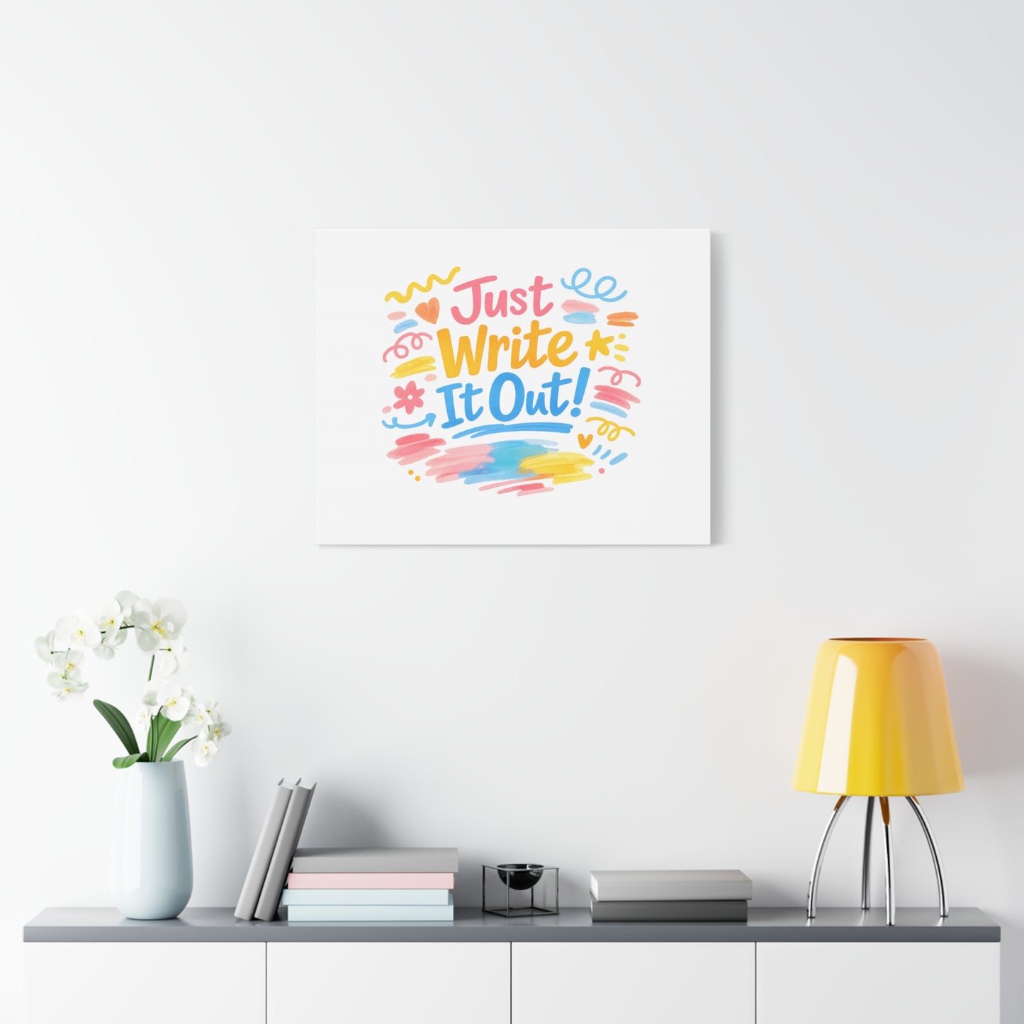 Just Write It Out! Canvas | handmade marker aesthetic, doodle art