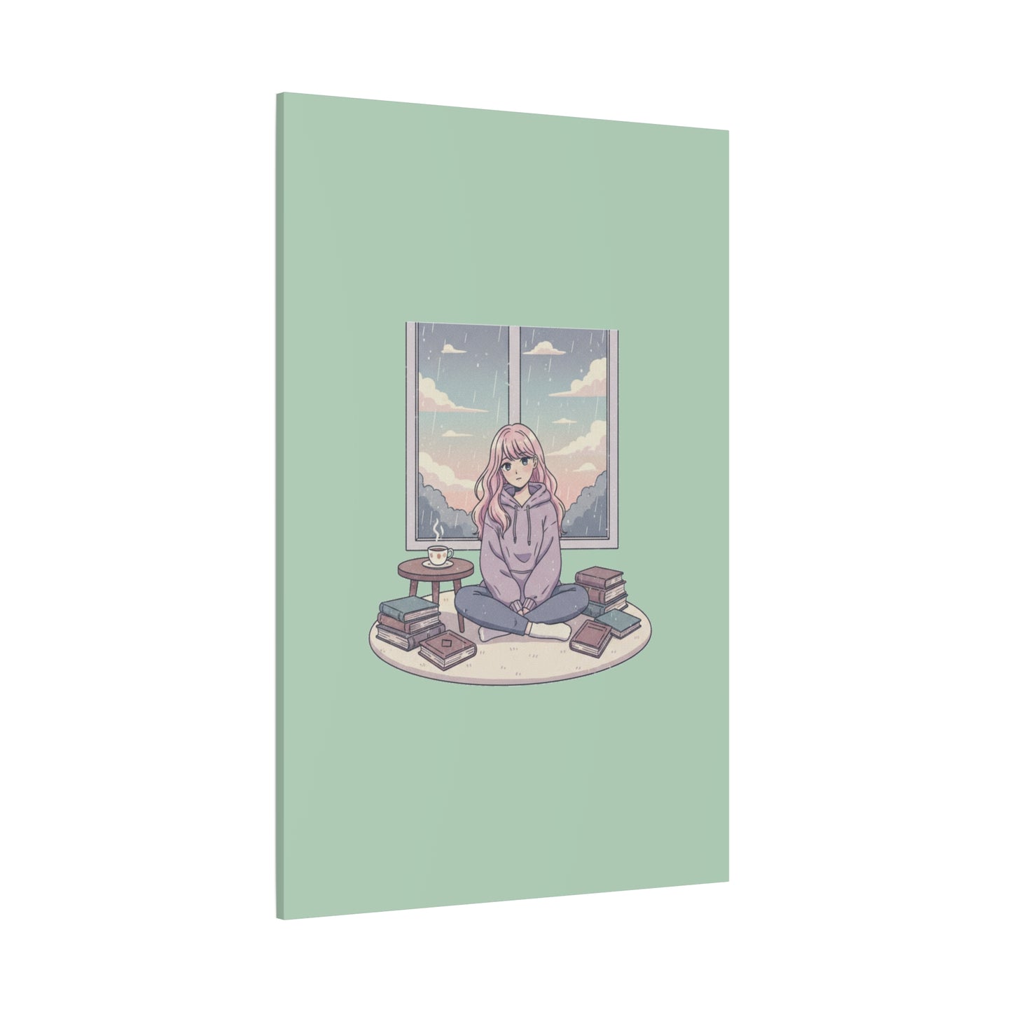 Cozy Girl Reading Wall Art — Matte Stretched Canvas