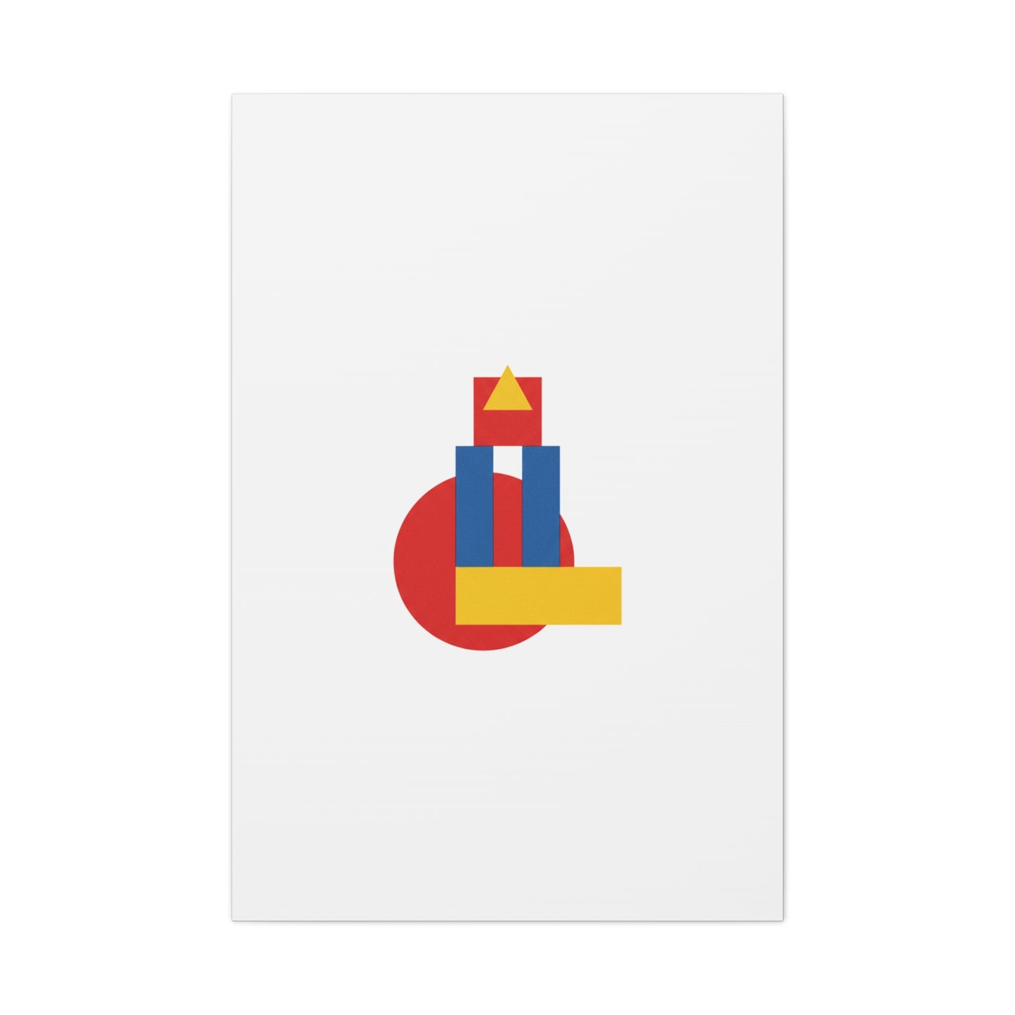 Abstract Geometric Shape Canvas Print — Minimalist Primary Color Wall Art