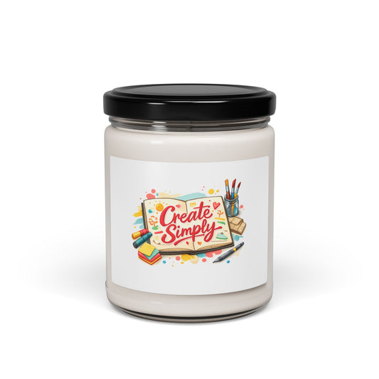 Create Simply Marker‑Style Candle, Soy 9oz | Hand‑drawn Doodle Art, Sketchbook Aesthetic