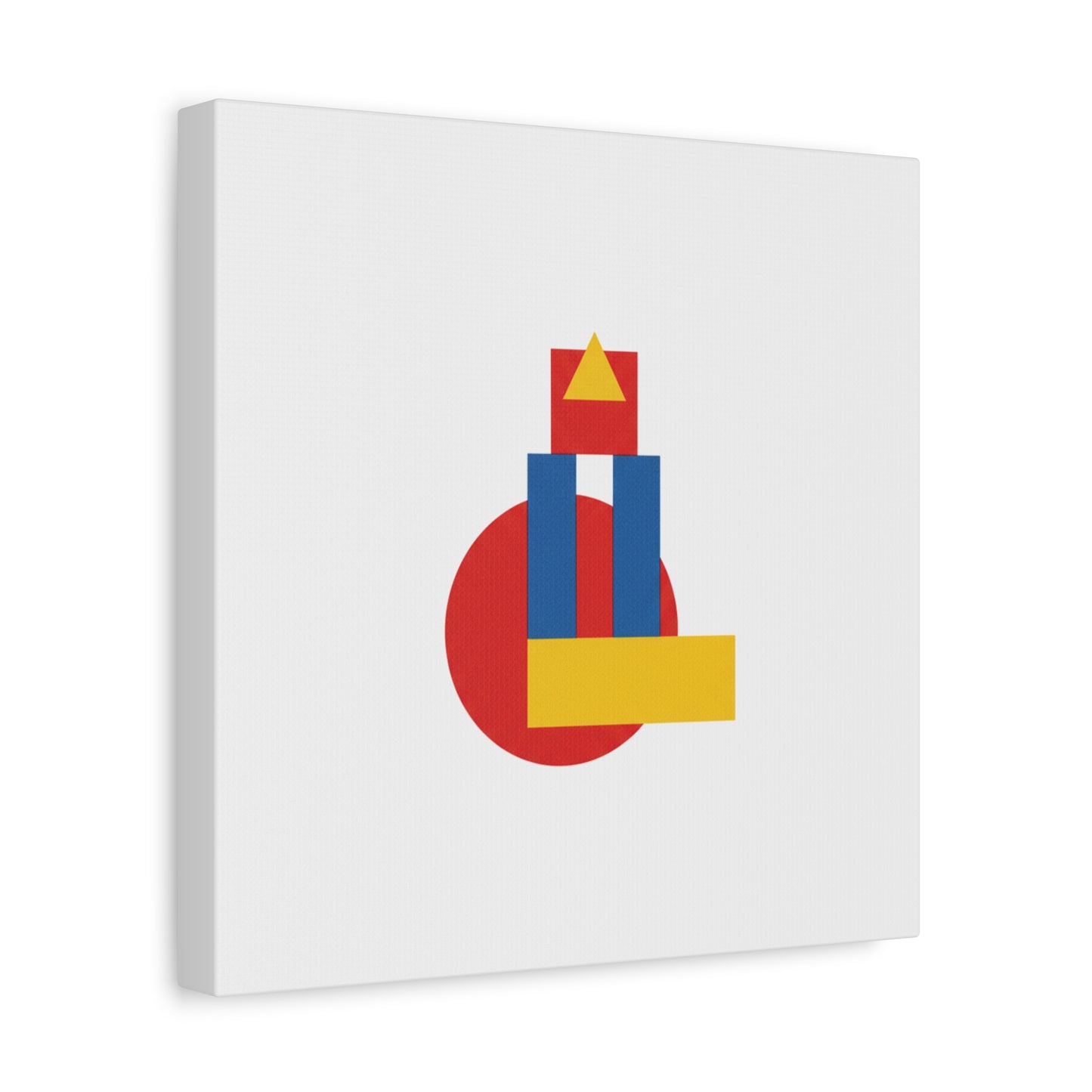 Abstract Geometric Shape Canvas Print — Minimalist Primary Color Wall Art