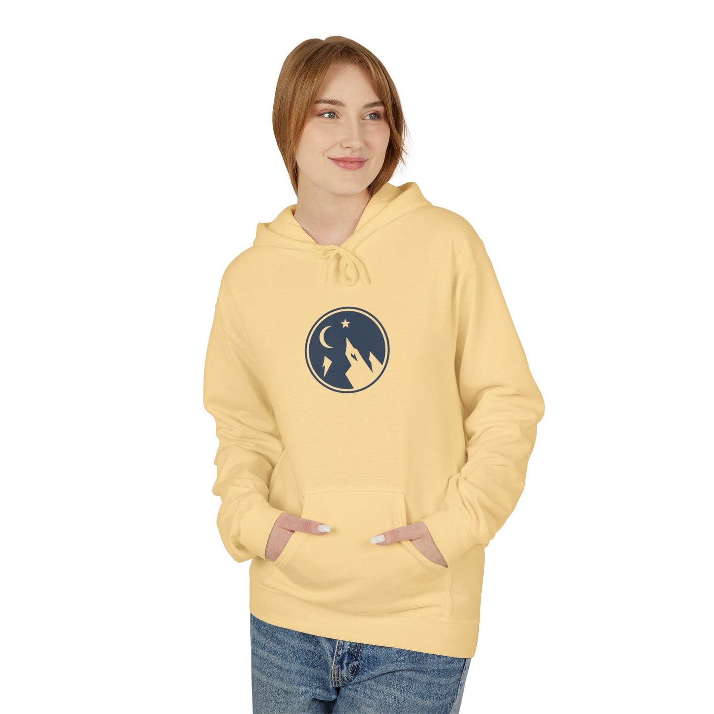 Hoodie — Minimal Mountain Moon Logo Pullover