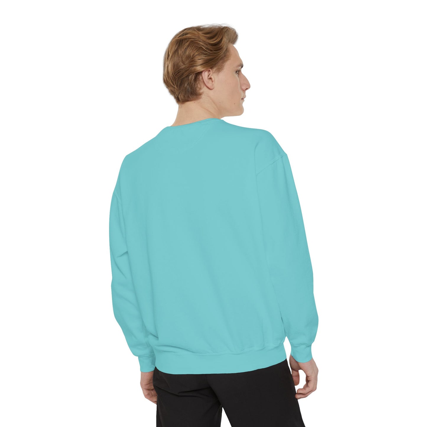 Retro 'Good Vibes' Garment-Dyed Sweatshirt — Vintage Mushroom Graphic