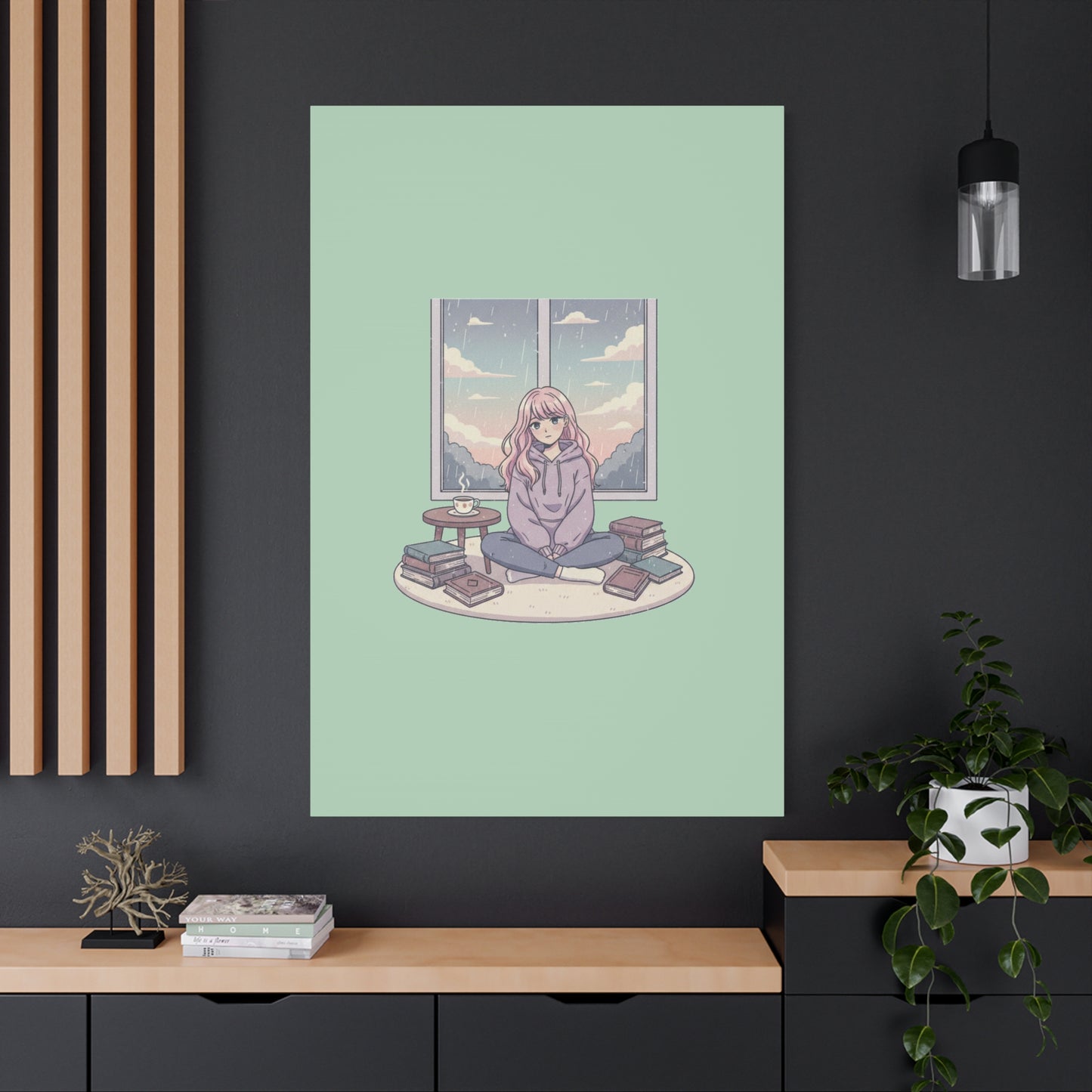Cozy Girl Reading Wall Art — Matte Stretched Canvas