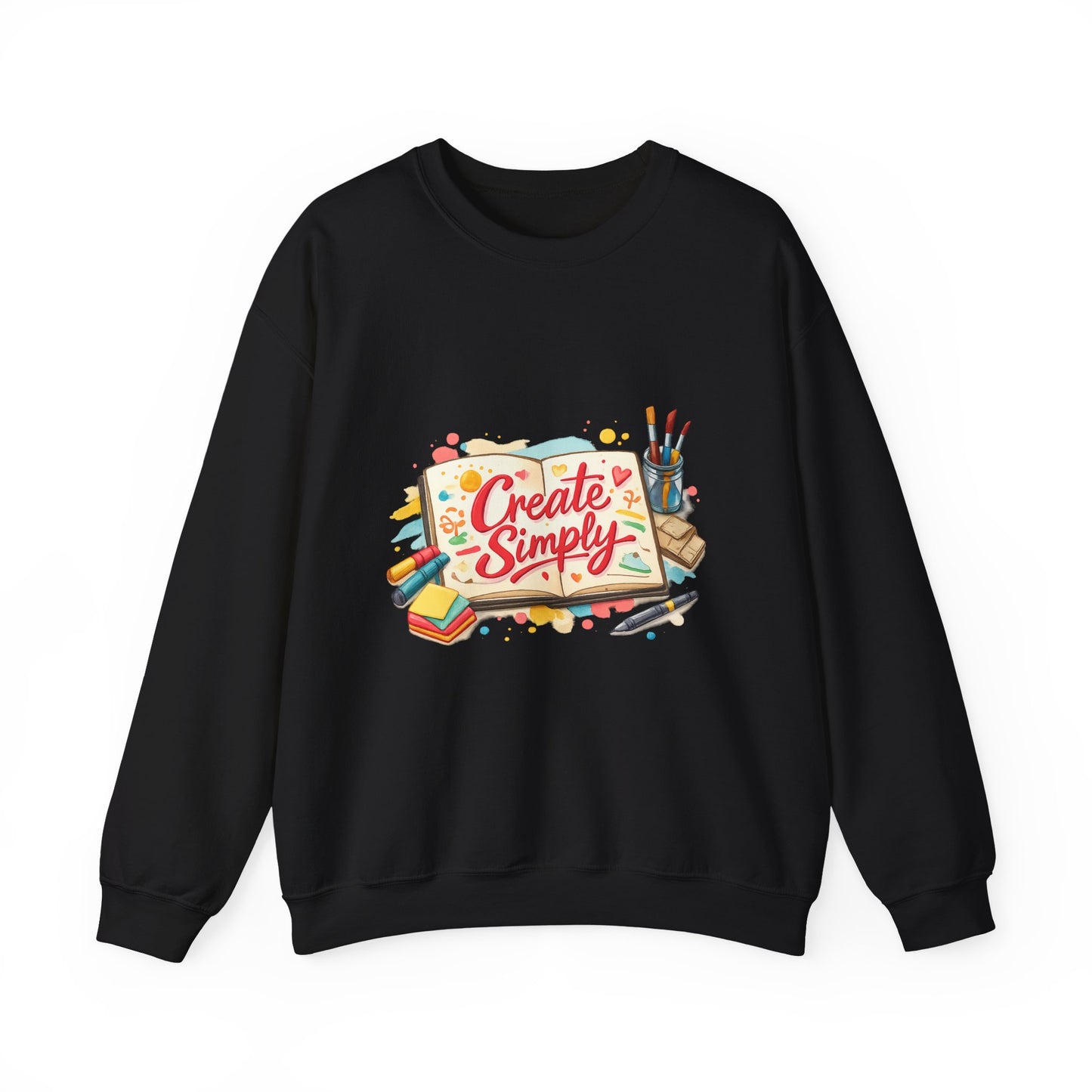 Create Simply marker‑style sweatshirt | hand‑drawn doodle art, sketchbook aesthetic