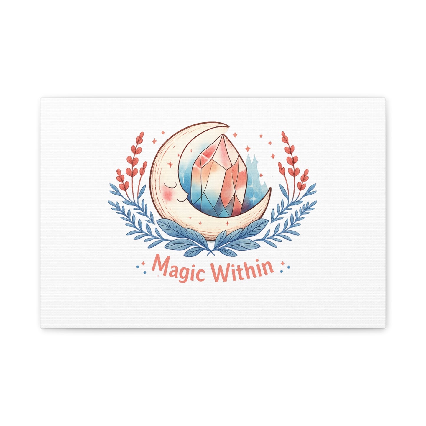 Magic Within Moon Crystal Canvas | witchcore, moon phase, crystals