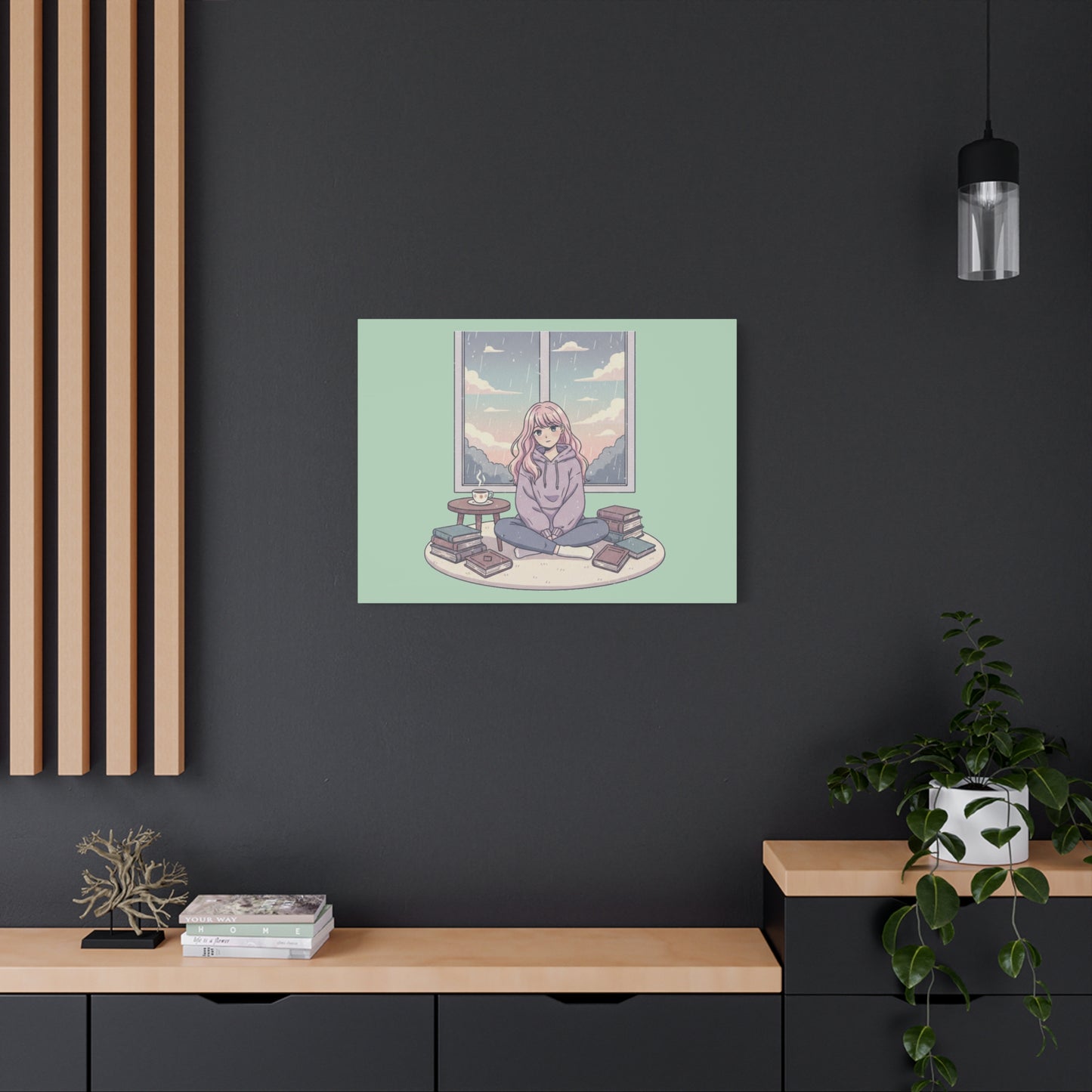 Cozy Girl Reading Wall Art — Matte Stretched Canvas