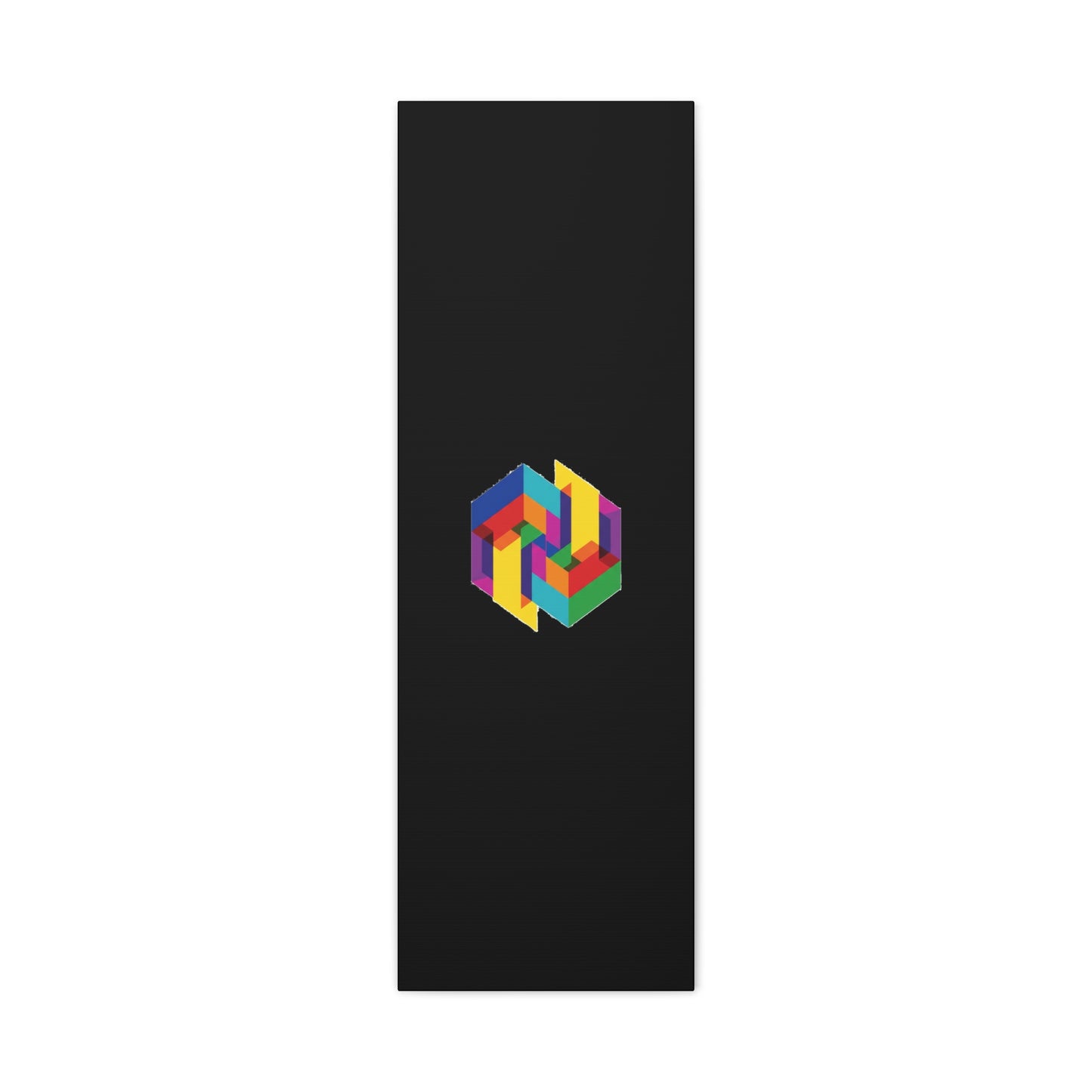 Colorful Geometric Cube Canvas Print — Modern Abstract Wall Art