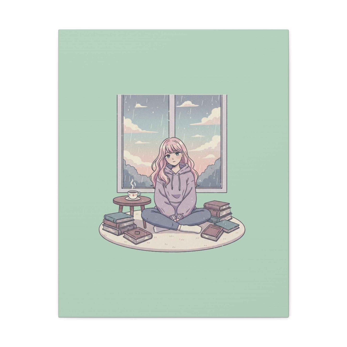 Cozy Girl Reading Wall Art — Matte Stretched Canvas