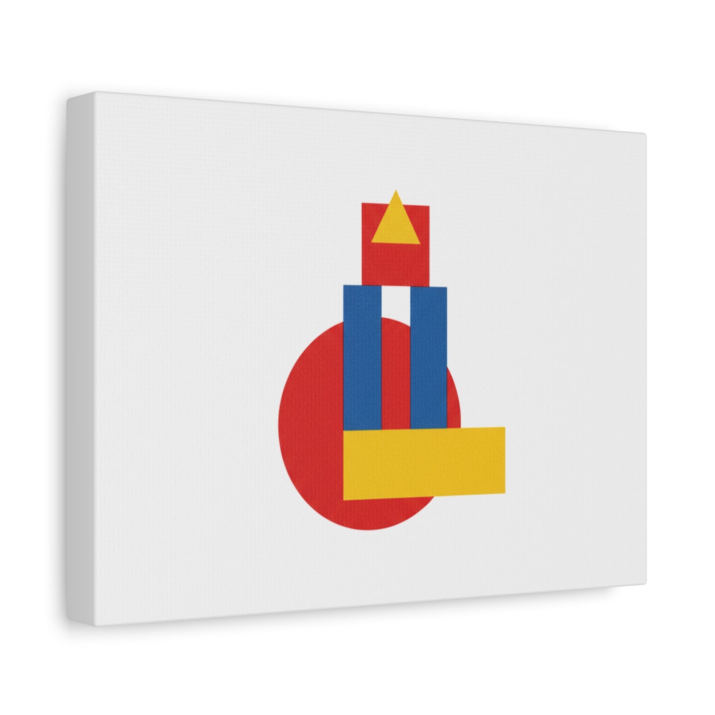 Abstract Geometric Shape Canvas Print — Minimalist Primary Color Wall Art