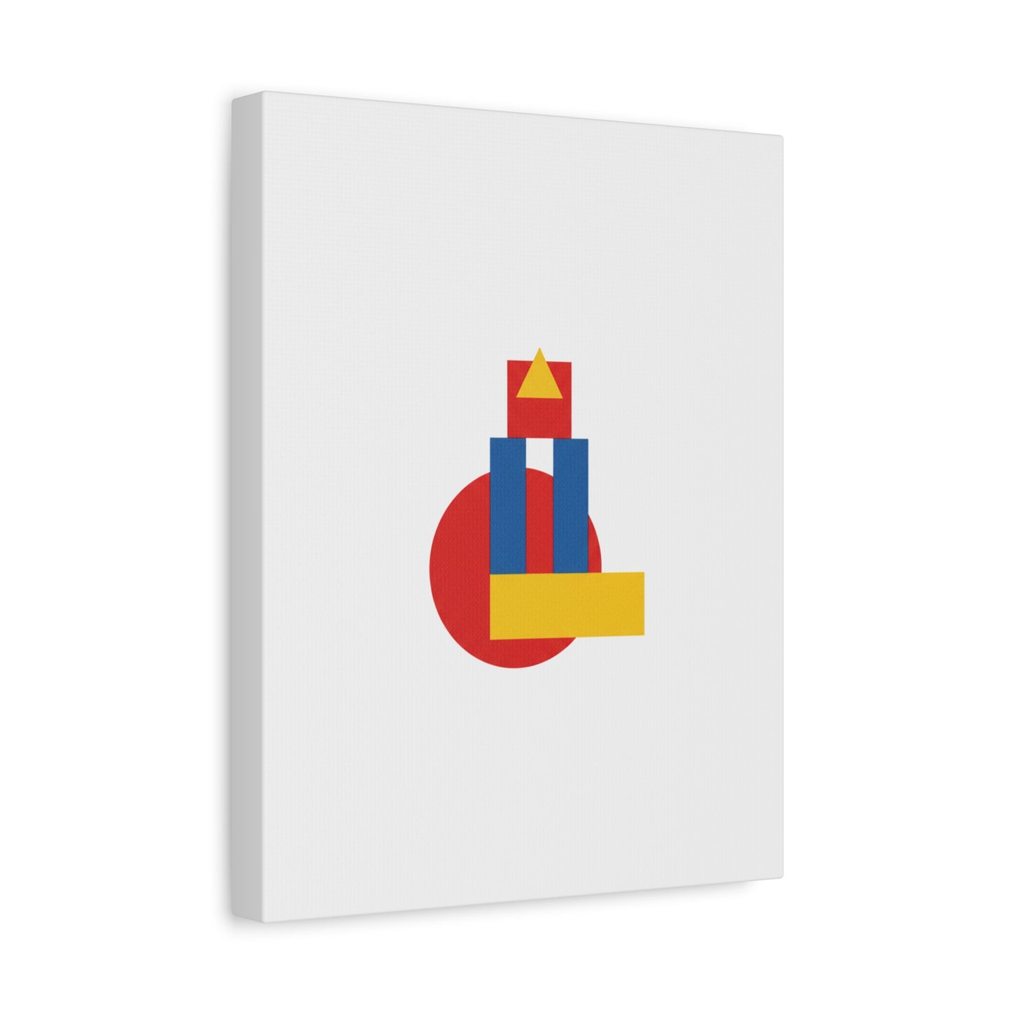 Abstract Geometric Shape Canvas Print — Minimalist Primary Color Wall Art