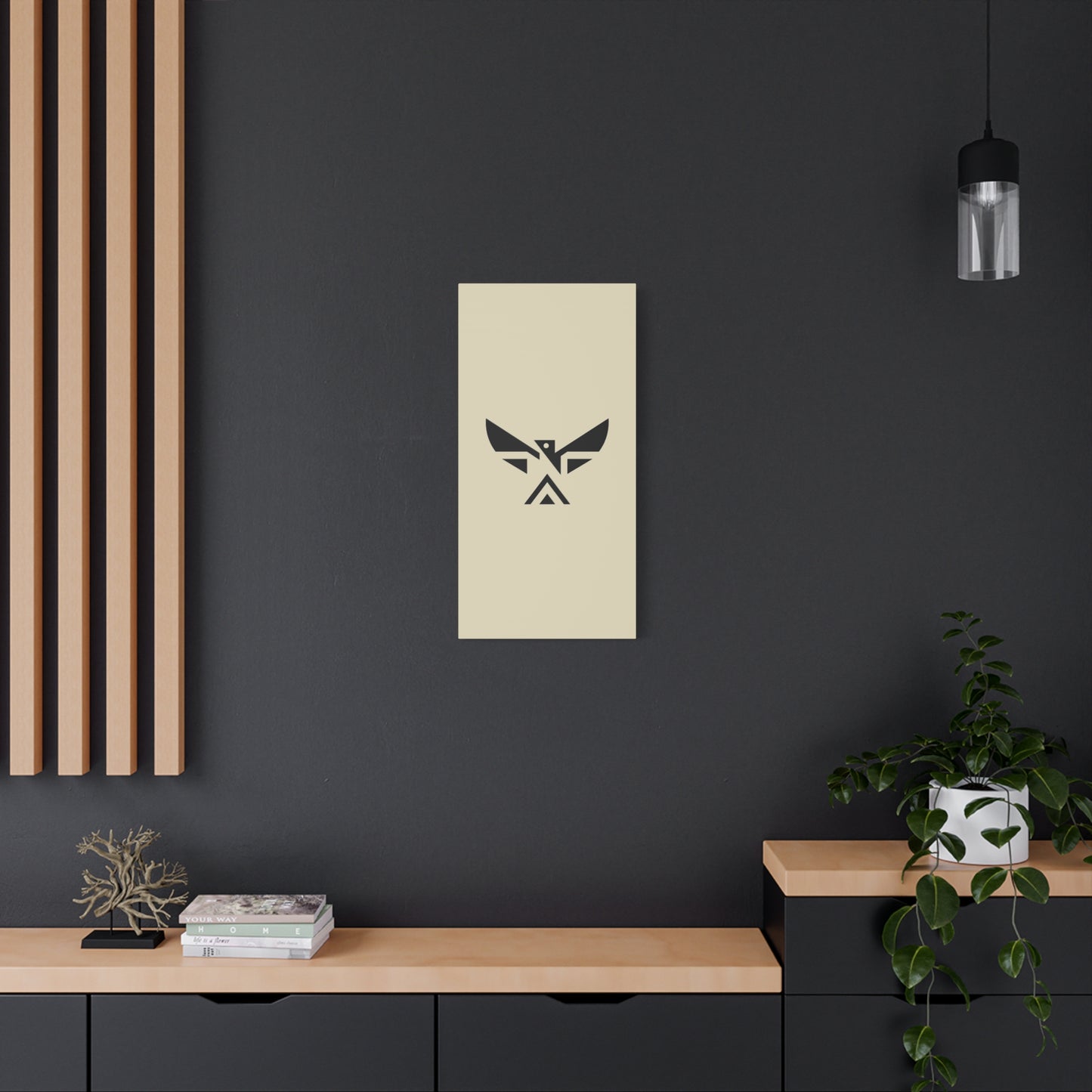 Minimalist Geometric Eagle Canvas Print — Modern Native-Inspired Wall Art