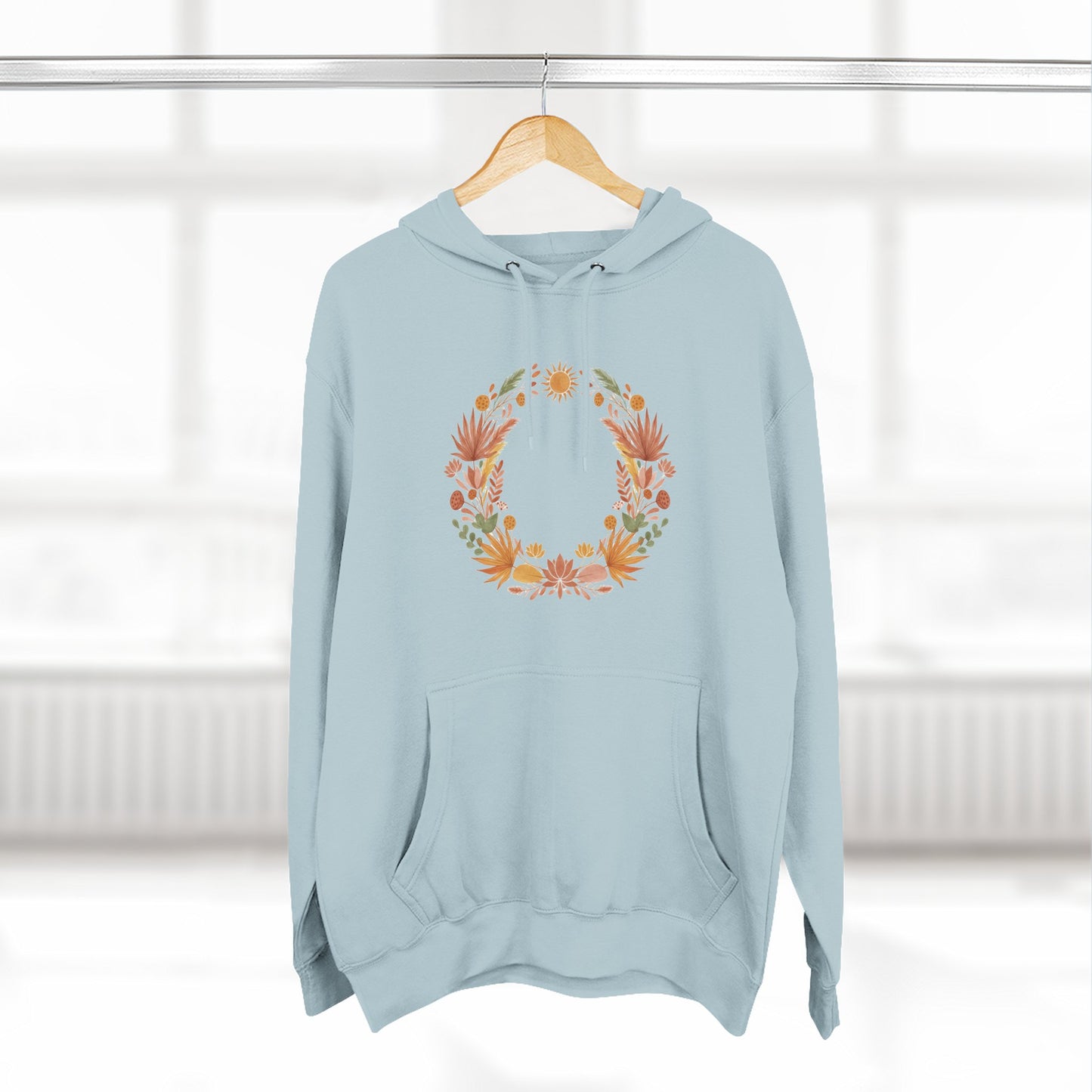 Floral Wreath Hoodie — Autumn Botanical Pullover