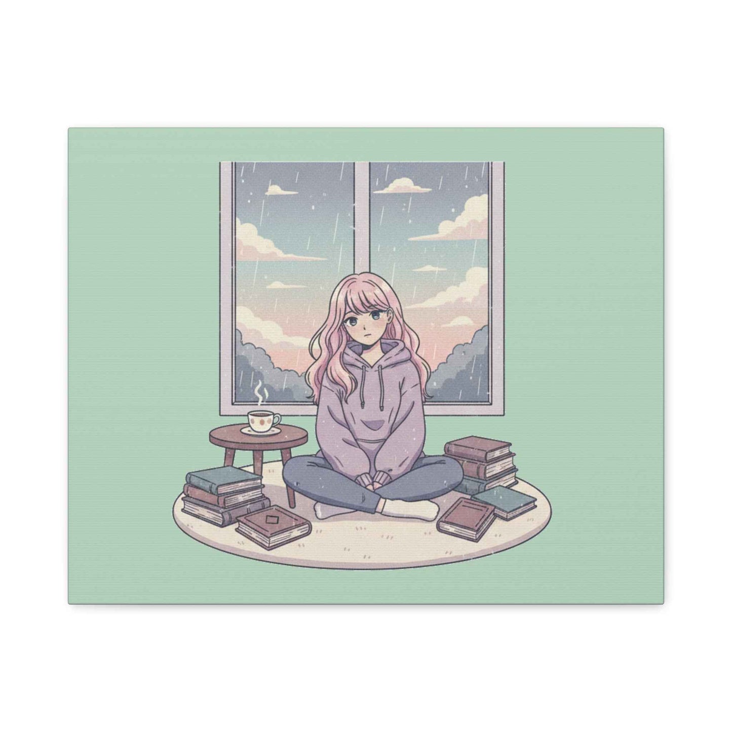 Cozy Girl Reading Wall Art — Matte Stretched Canvas
