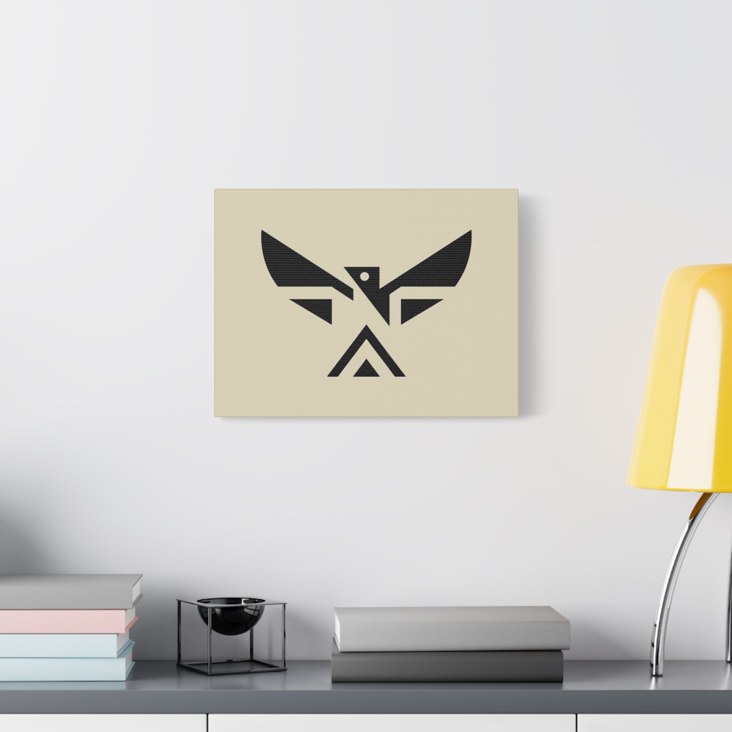 Minimalist Geometric Eagle Canvas Print — Modern Native-Inspired Wall Art