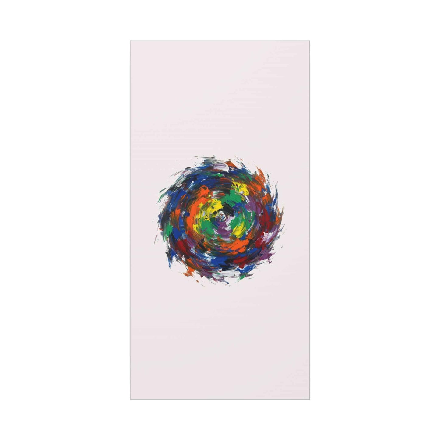 Abstract Color Swirl Canvas - Vibrant Circular Brushstroke Wall Art (Matte Stretched)