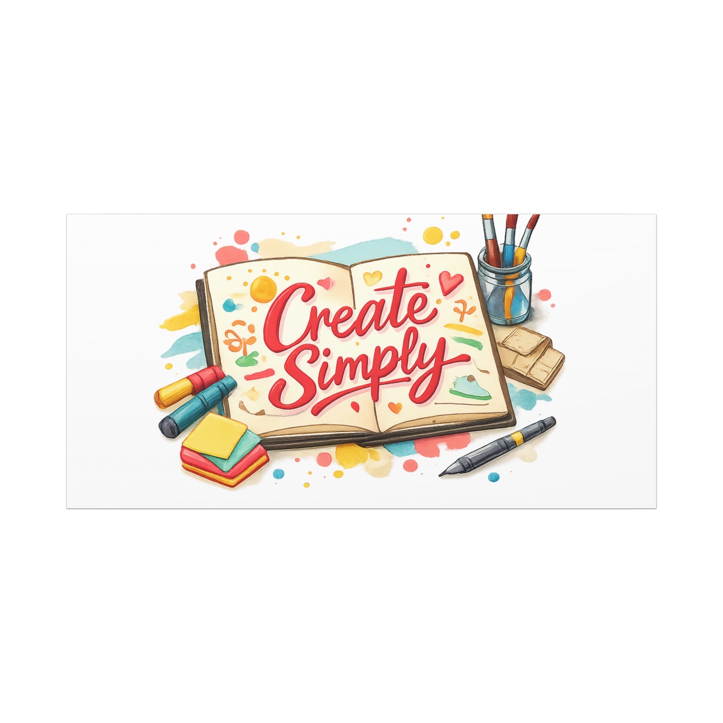 Create Simply Notebook Art Canvas | handmade marker aesthetic, hand-drawn doodle