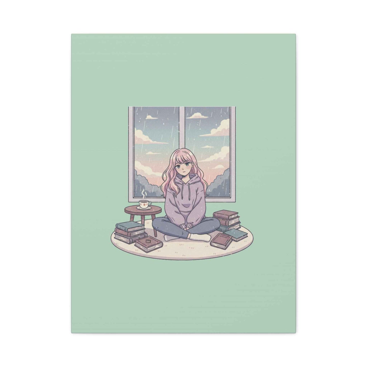Cozy Girl Reading Wall Art — Matte Stretched Canvas