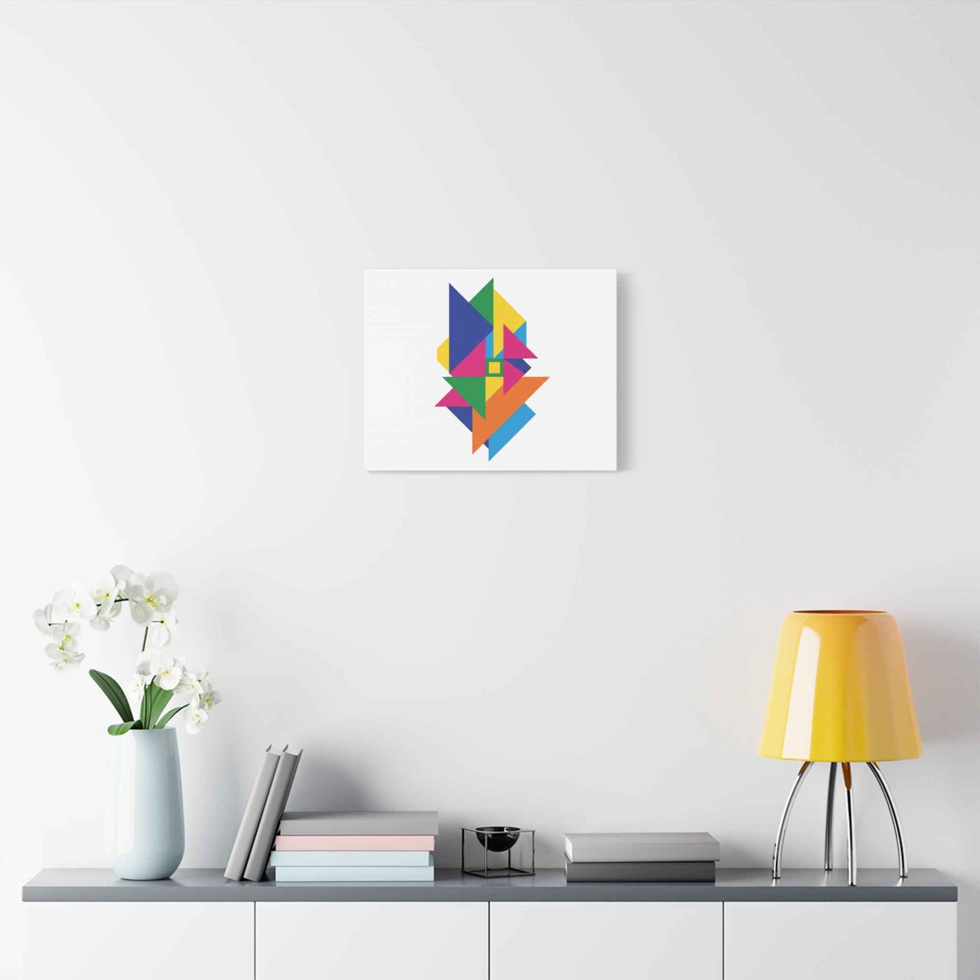 Abstract Geometric Art Canvas — Colorful Modern Stretched Wall Art