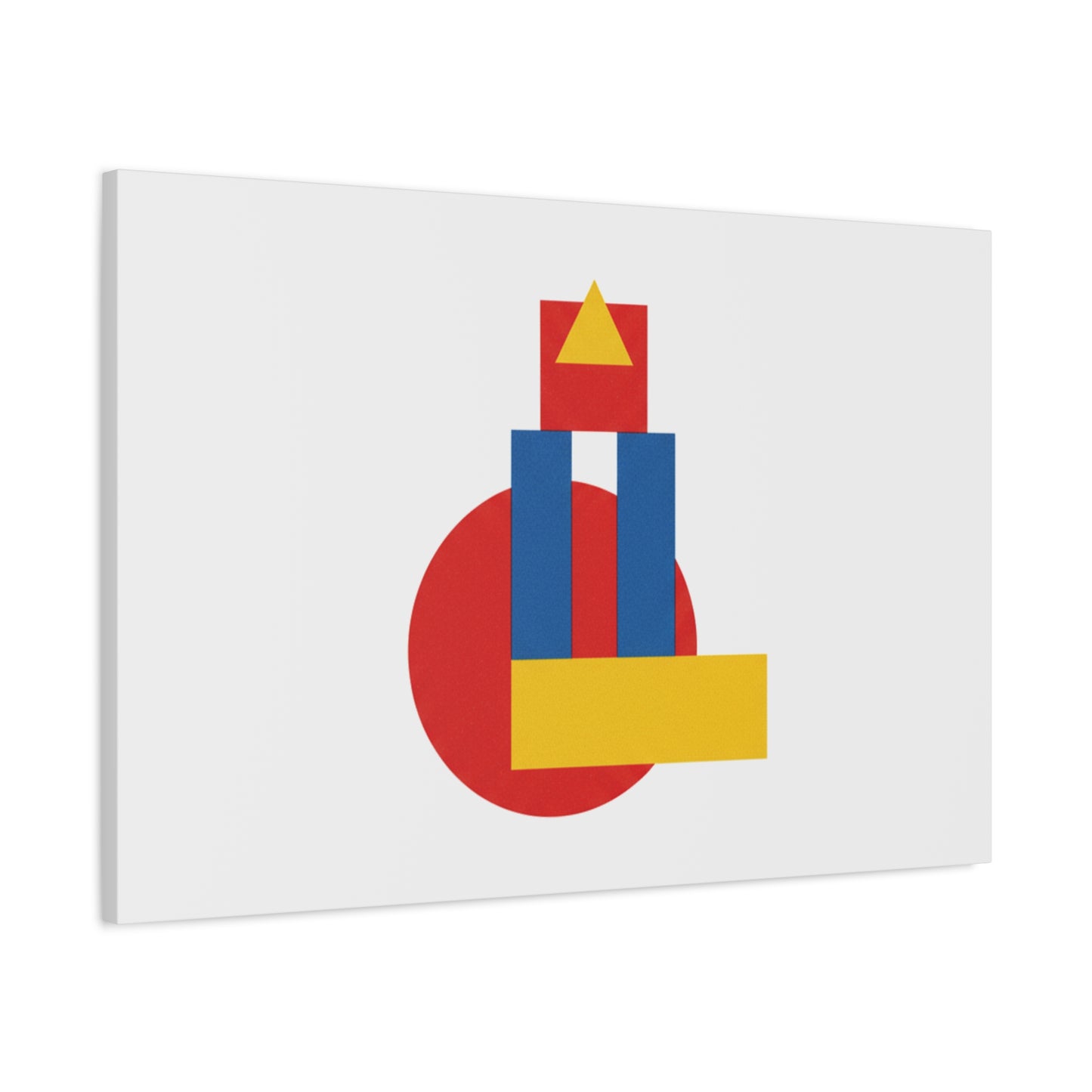 Abstract Geometric Shape Canvas Print — Minimalist Primary Color Wall Art