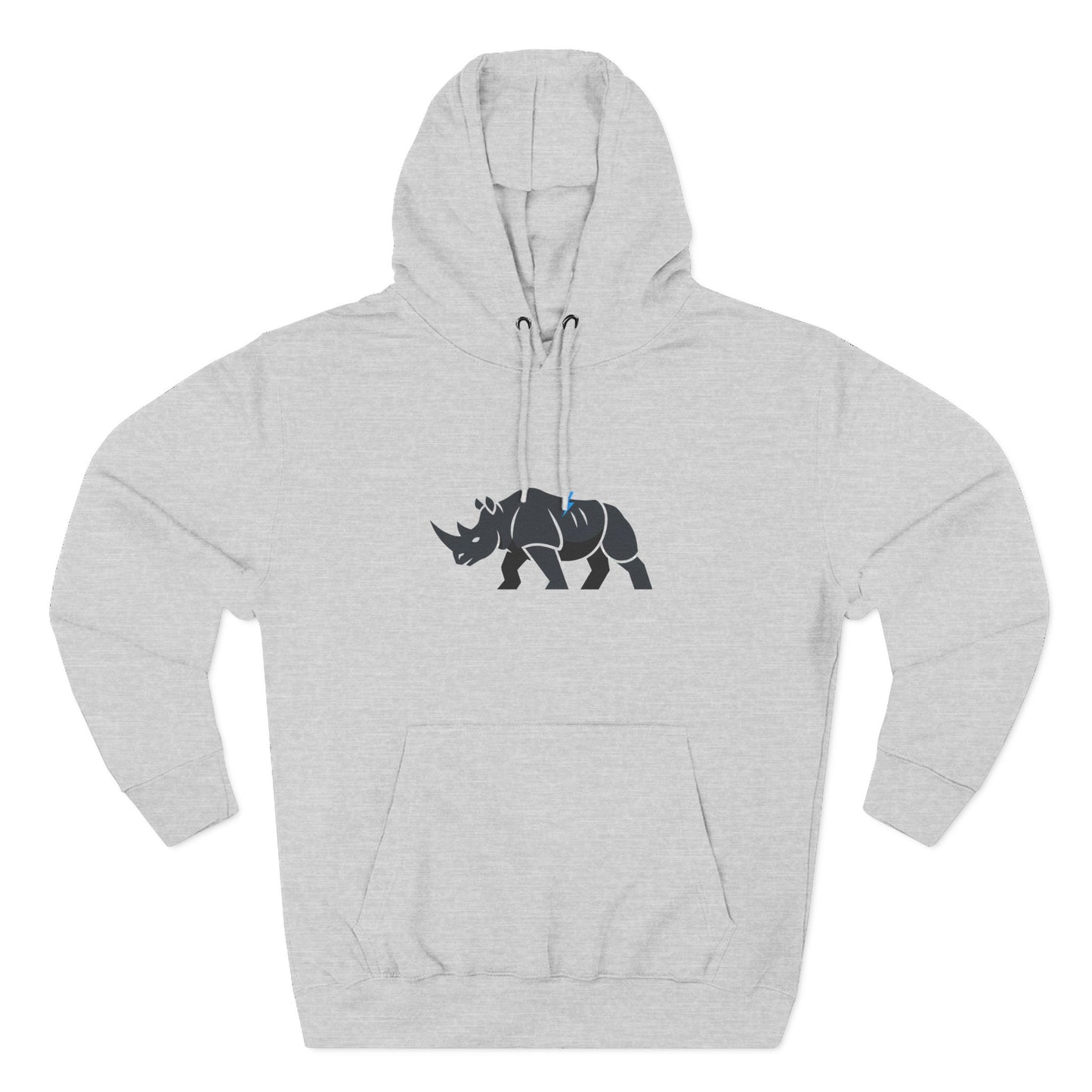 Rhino Silhouette Hoodie — Minimalist Three-Panel Rhino Graphic Sweatshirt