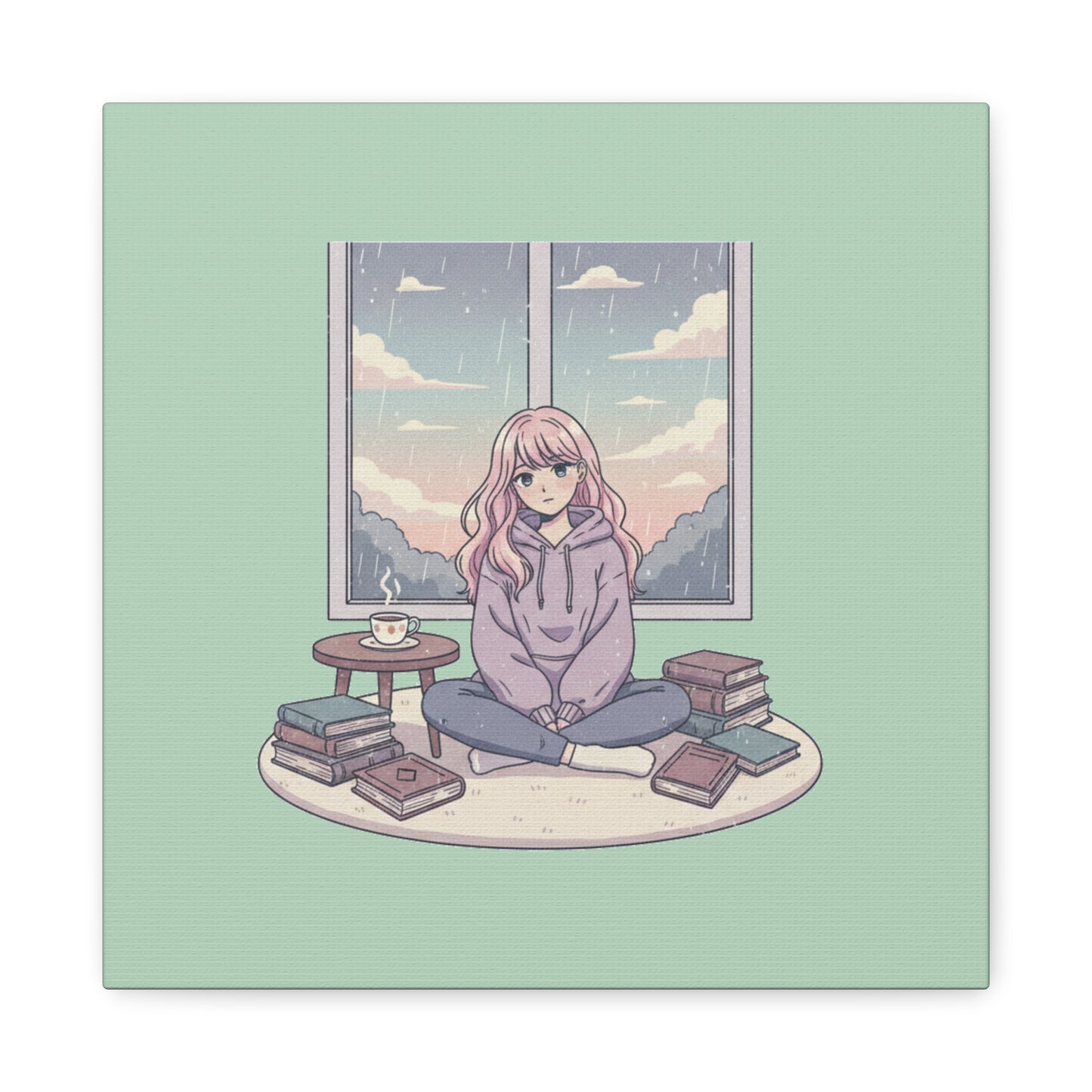 Cozy Girl Reading Wall Art — Matte Stretched Canvas
